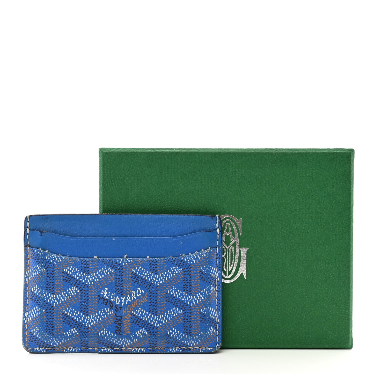 Goyardine Saint Sulpice Card Holder Sky Blue