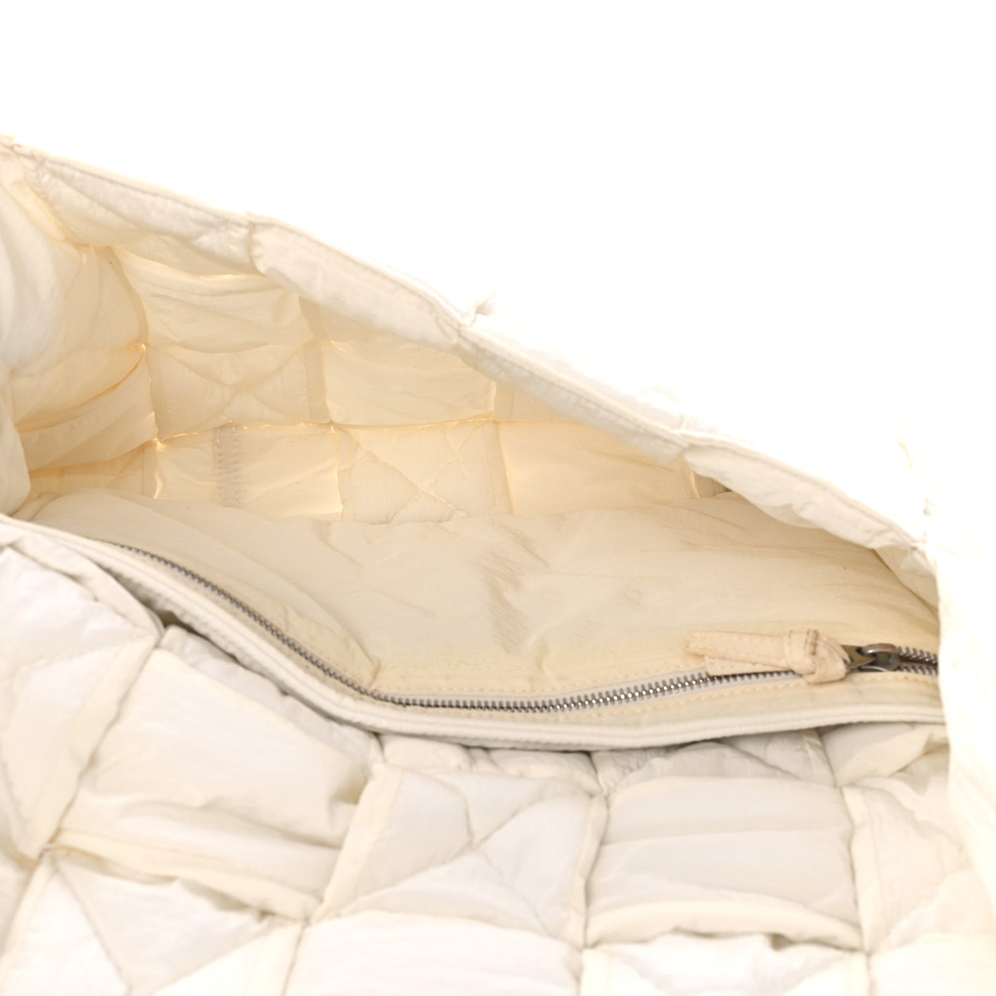 Nylon Intrecciato Padded Tech Maxi Cassette Bag White