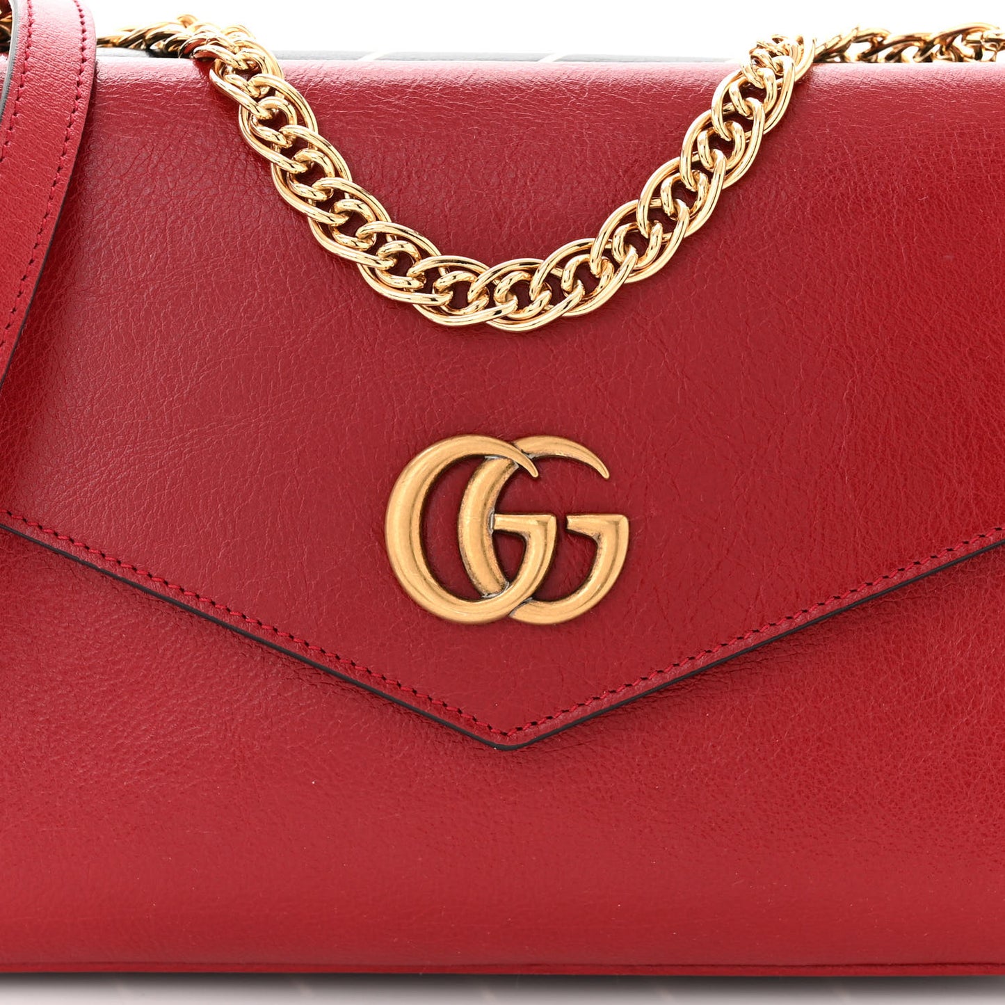 Calfskin Diagonal GG Medium Thiara Double Envelope Shoulder Bag Black Red