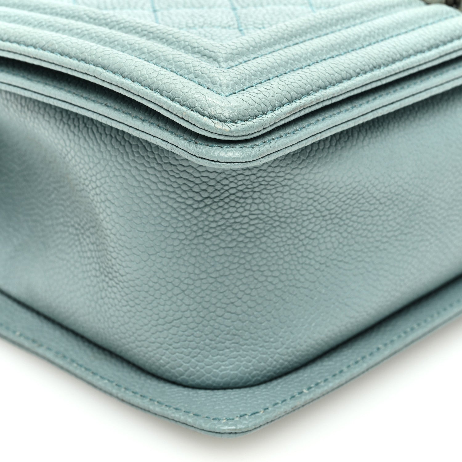 Chanel Caviar Quilted Medium Boy Flap Light Blue 5 of 11