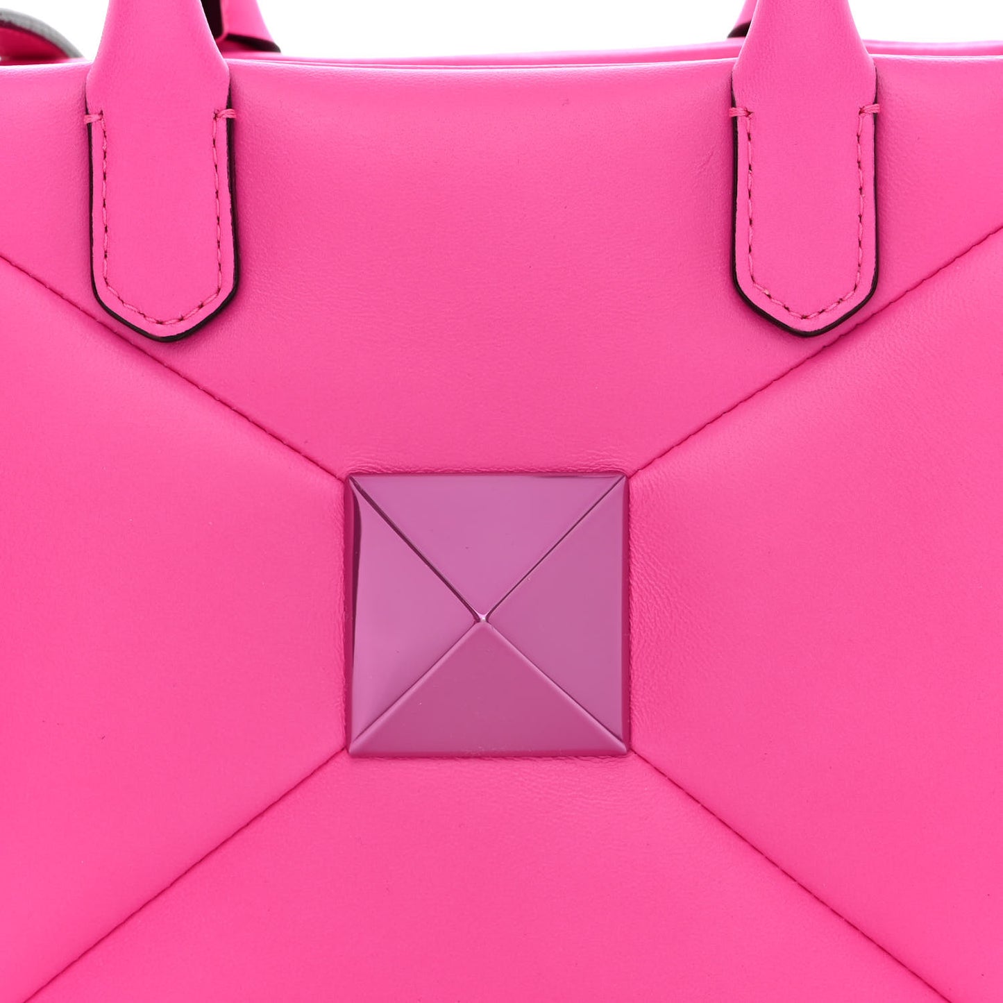 Nappa Tonal Monochrome Small One Stud Handbag Pink PP