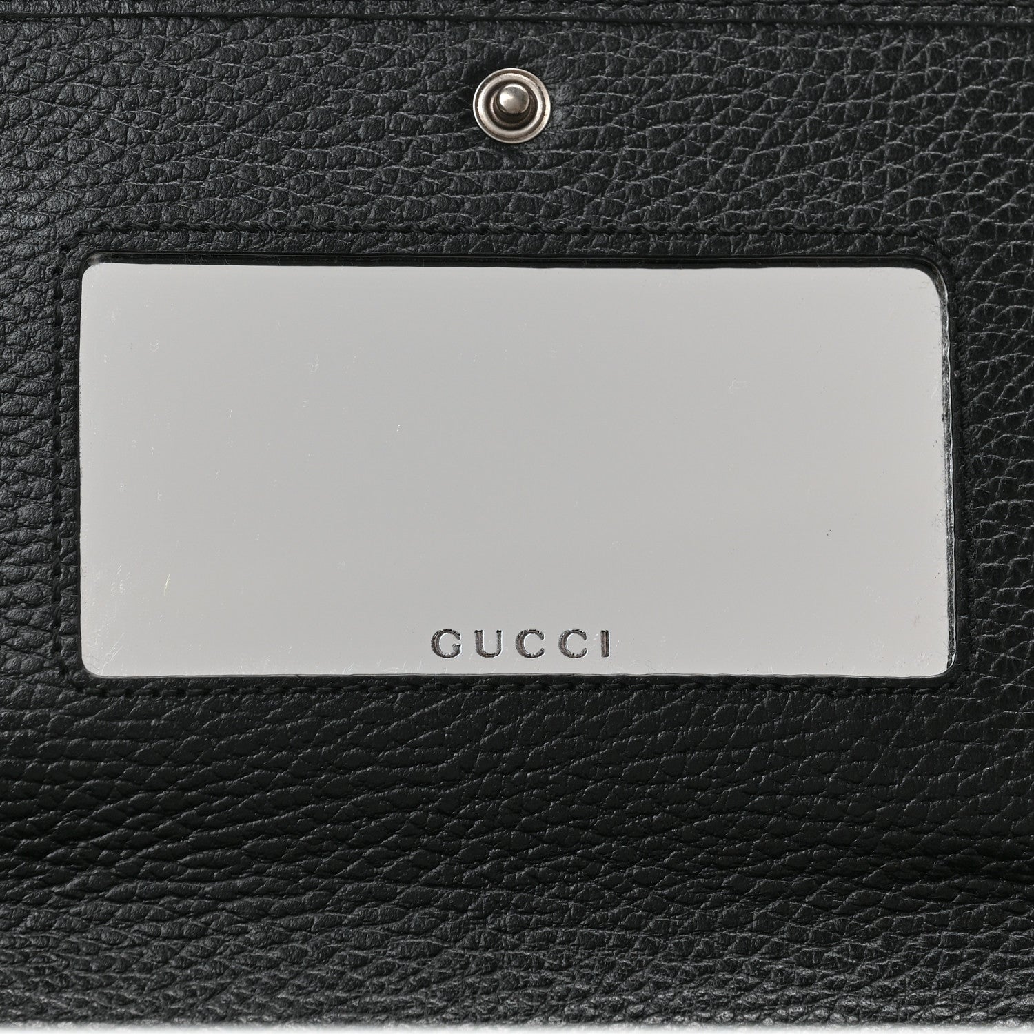 Gucci Dollar Calfskin Enamel Monochrome Mini GG Marmont Chain Wallet Black 7 of 9