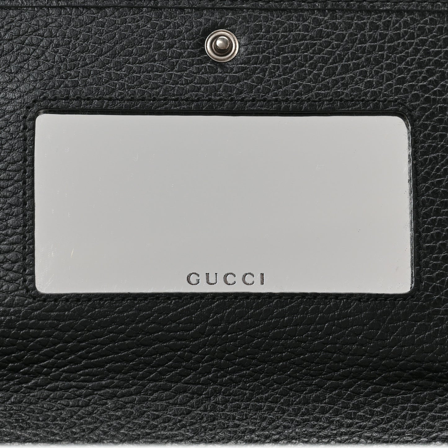 Dollar Calfskin Enamel Monochrome Mini GG Marmont Chain Wallet Black