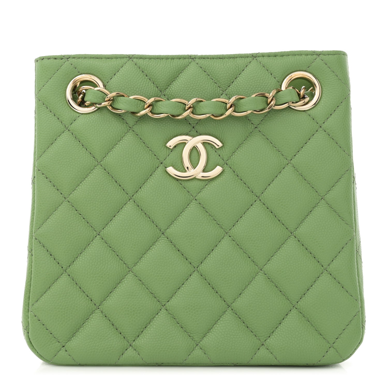 Chanel Caviar Quilted Mini Bucket Bag Green 1576143 – FASHIONPHILE