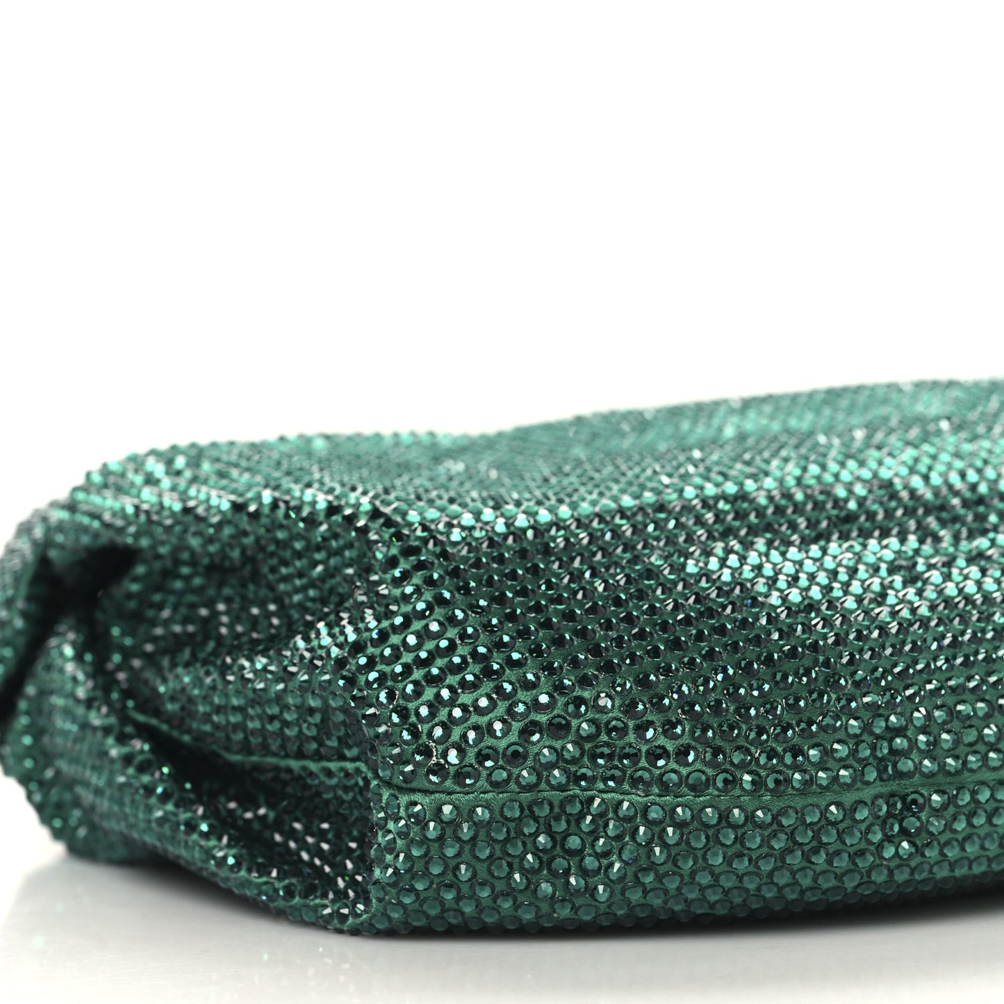 Crystal Embellished Satin Mini Hotfix Jodie Emerald