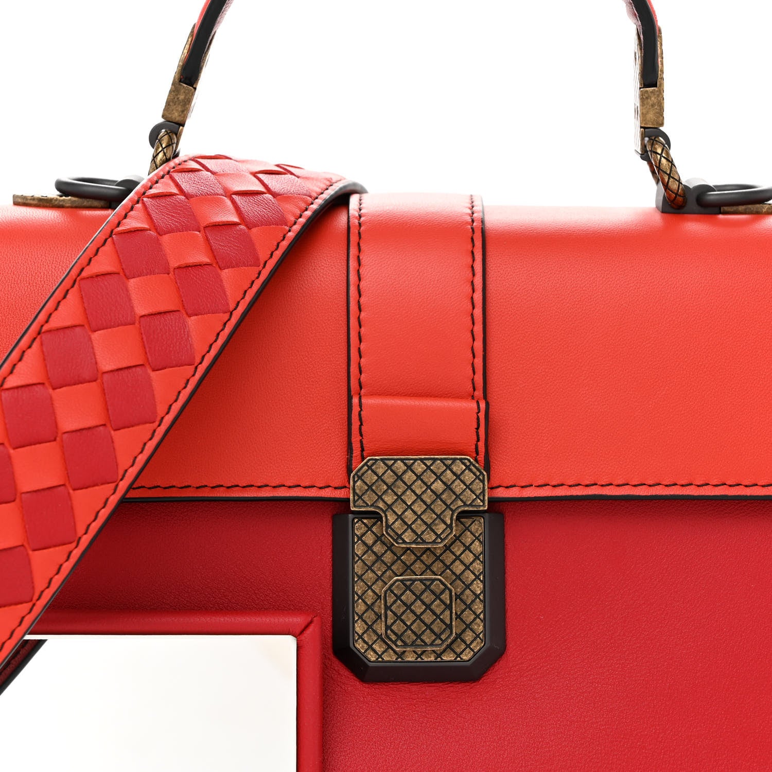 Bottega Veneta Nappa Small Piazza Bag Red 9 of 13