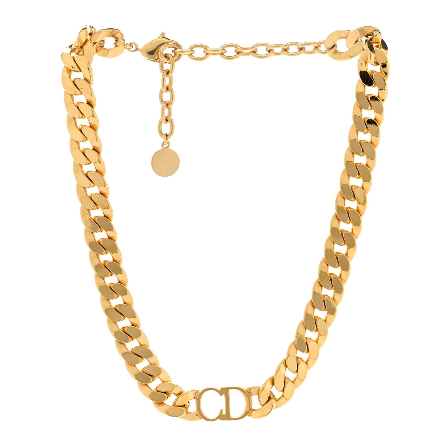 Metal CD Choker Necklace Gold