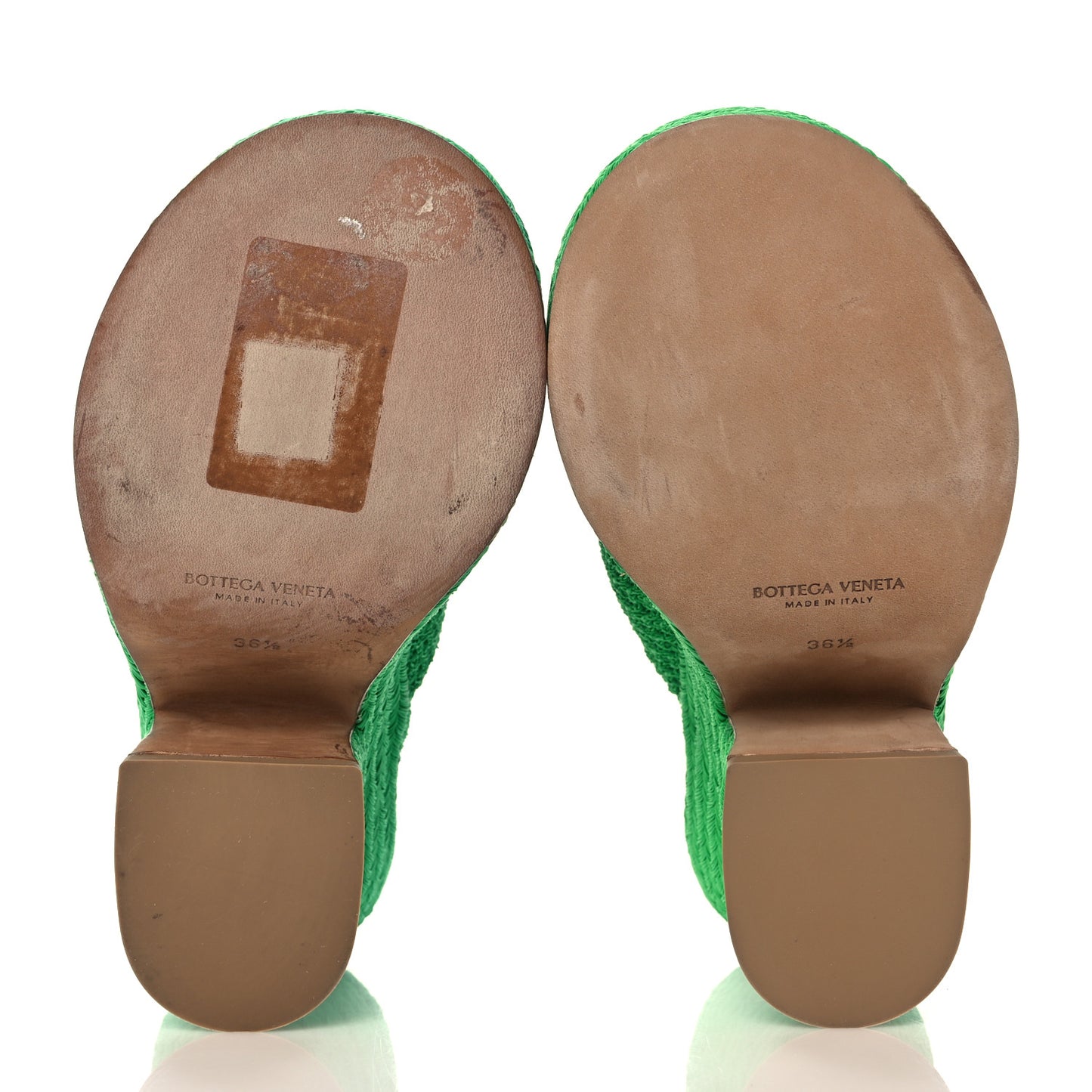 Knit Fabric Slide Platform 115 Wedge Sandals 36.5 Grass