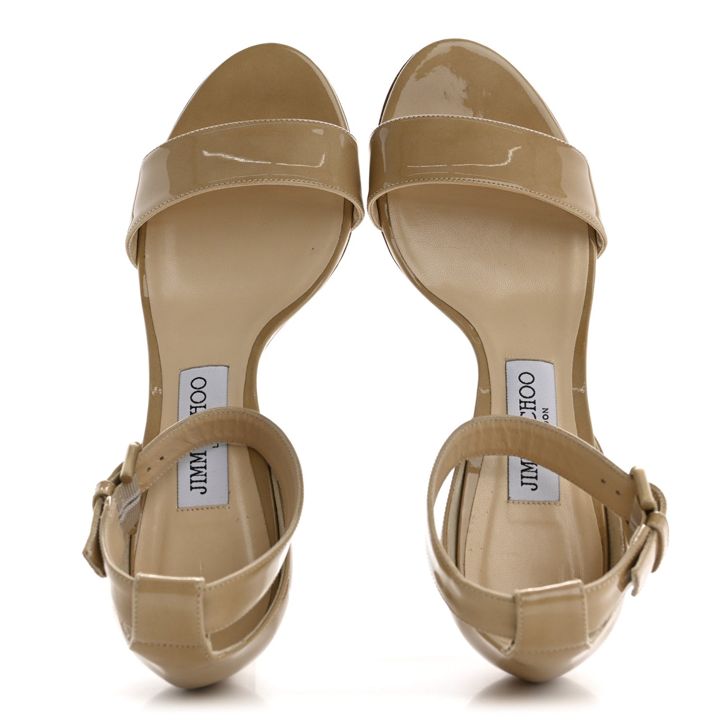 Patent Calfskin Edina Sandals 37 Nude