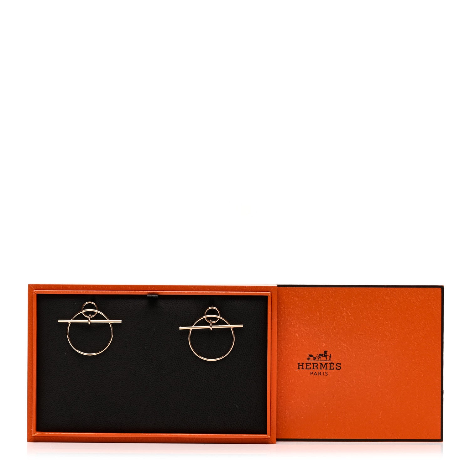 Hermes 18K Rose Gold PM Loop Earrings 5 of 5