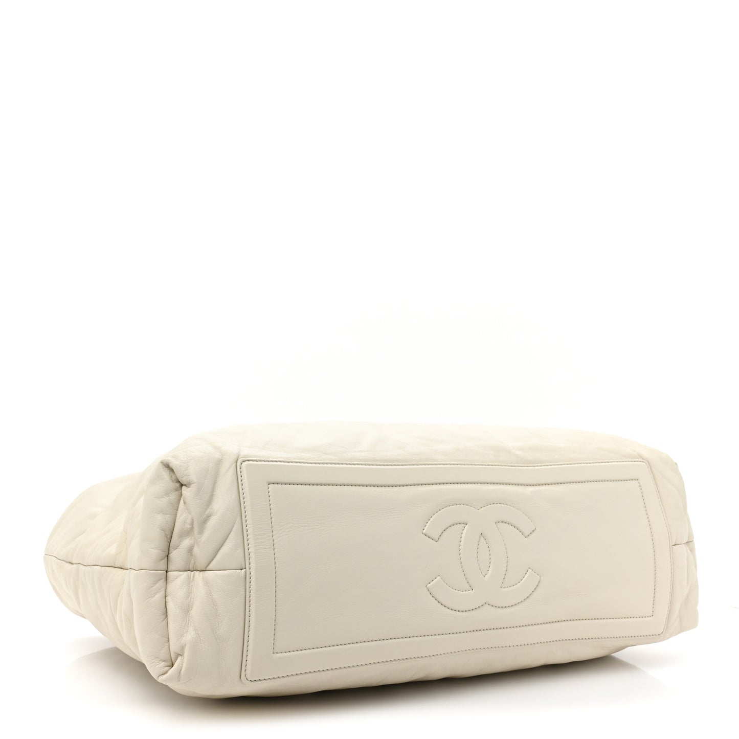 Lambskin Quilted Large Coco Cocoon Tote White