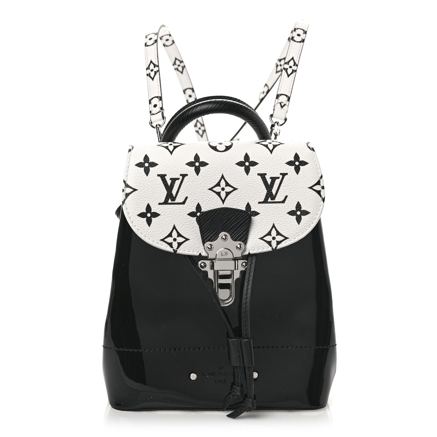 Patent Monogram Hot Springs Backpack Black White