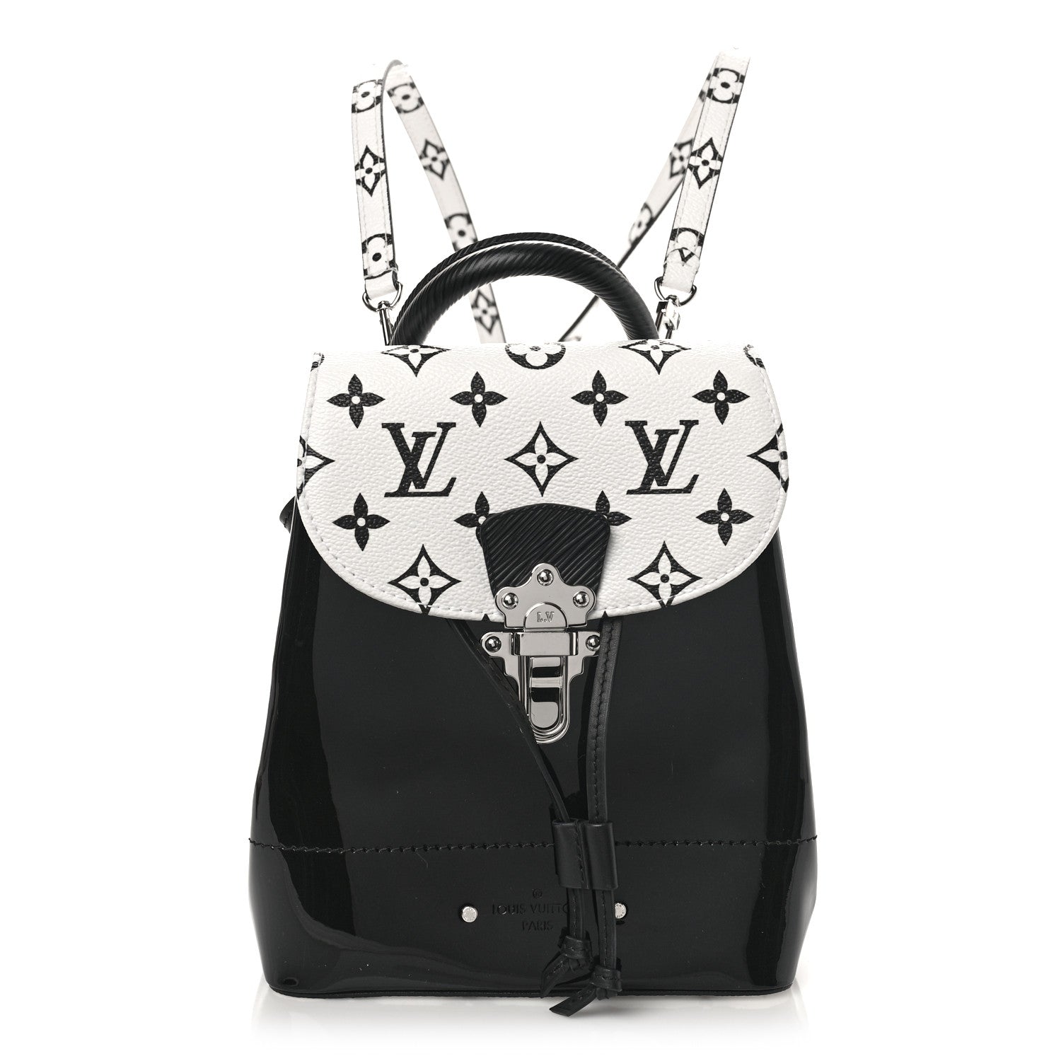 Louis Vuitton Patent Monogram Hot Springs Backpack Black White 1 of 8