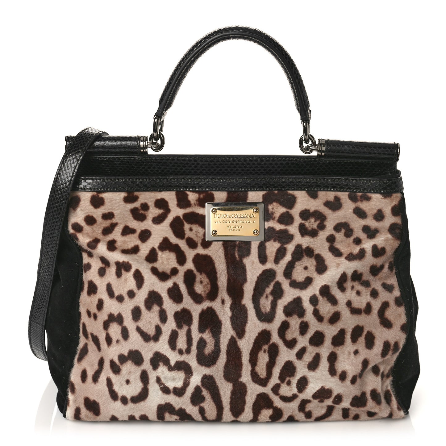 Calf Hair Leopard Print Snakeskin Medium Miss Sicily Shopper Tote