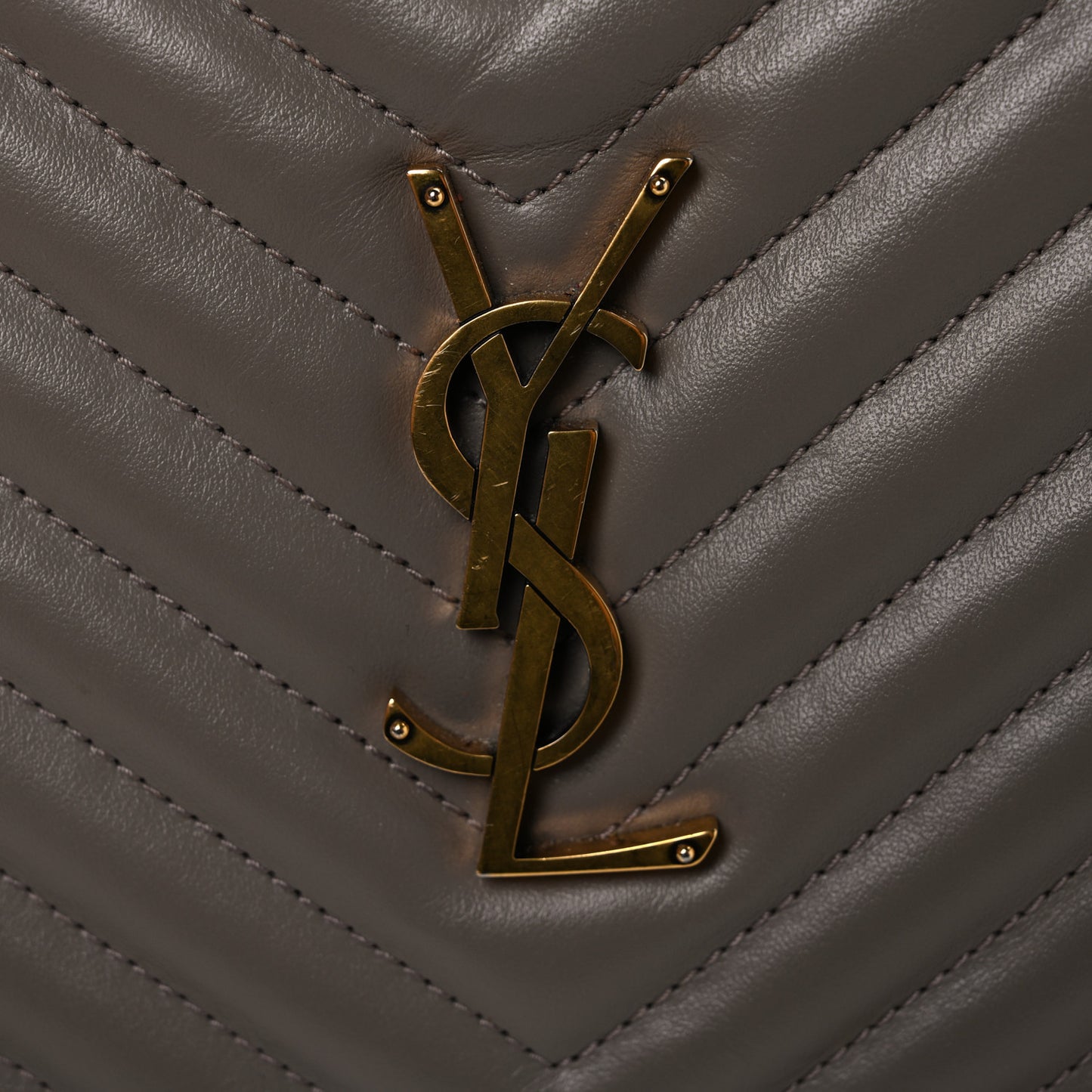 Calfskin Matelasse Monogram Lou Camera Bag Greyish Brown