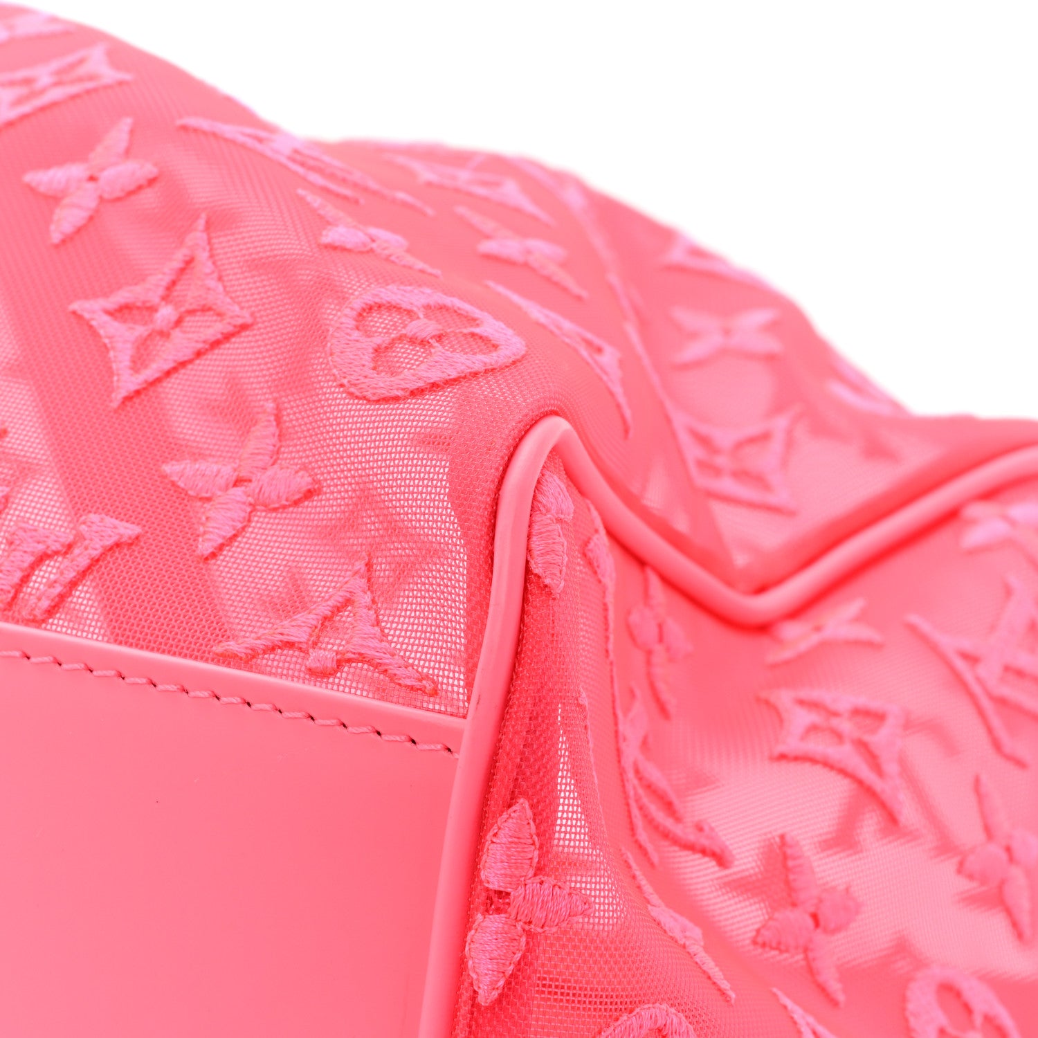 Louis Vuitton Monogram Fluo See Through Keepall Bandouliere 50 Rose 10 of 14