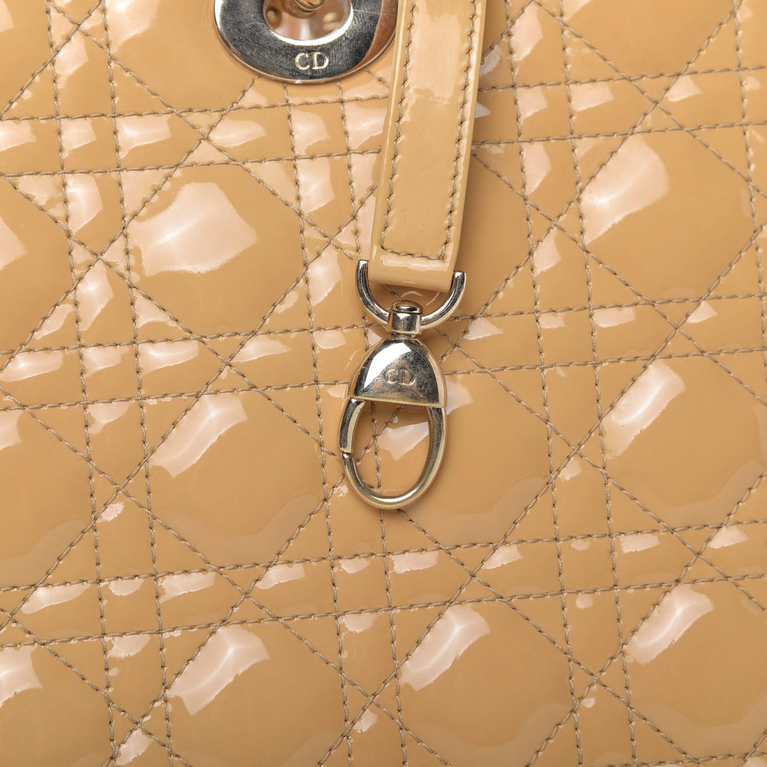 Christian Dior Patent Cannage Large Lady Dior Beige 14 of 16