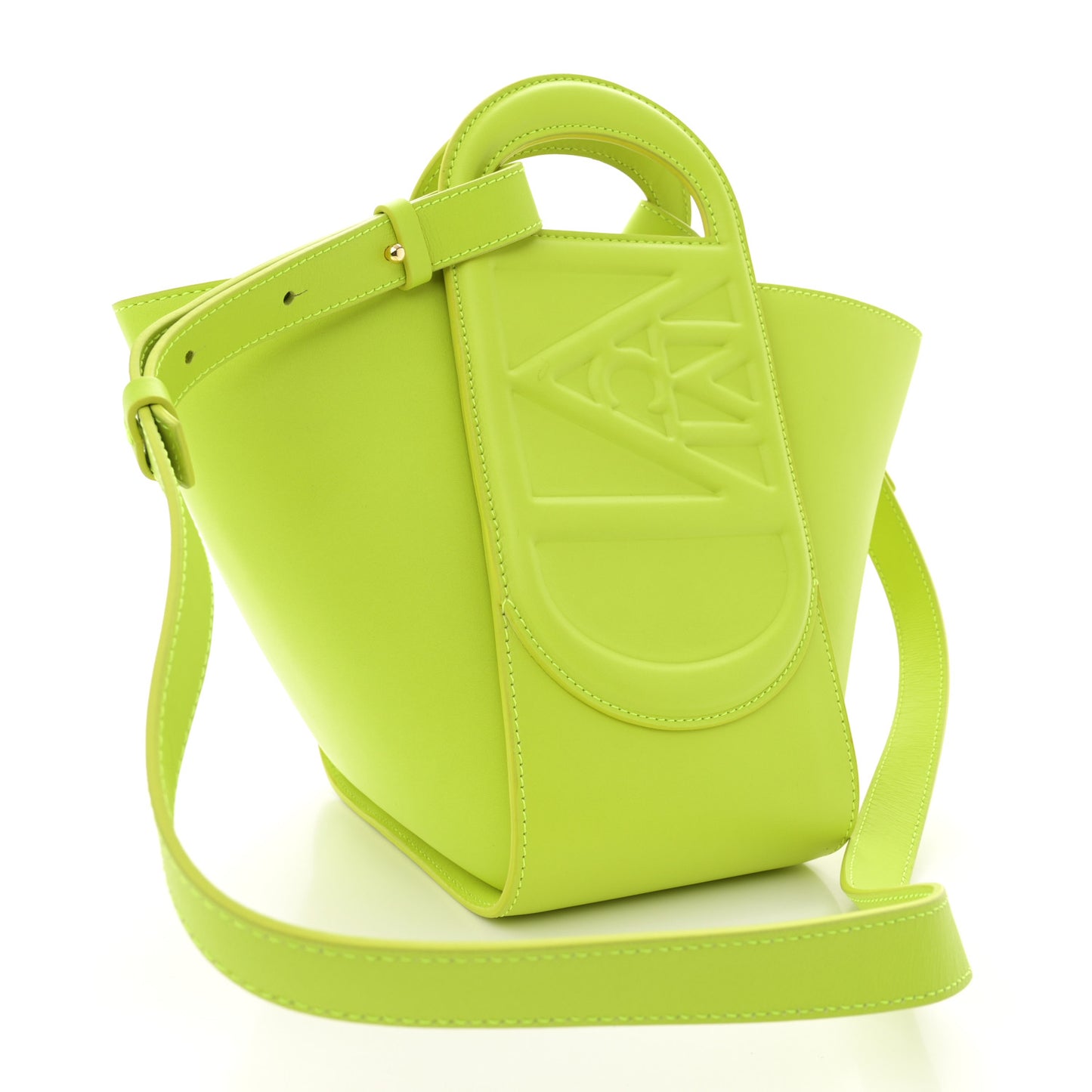 Calfskin Mini Mode Travia Tote Acid Green