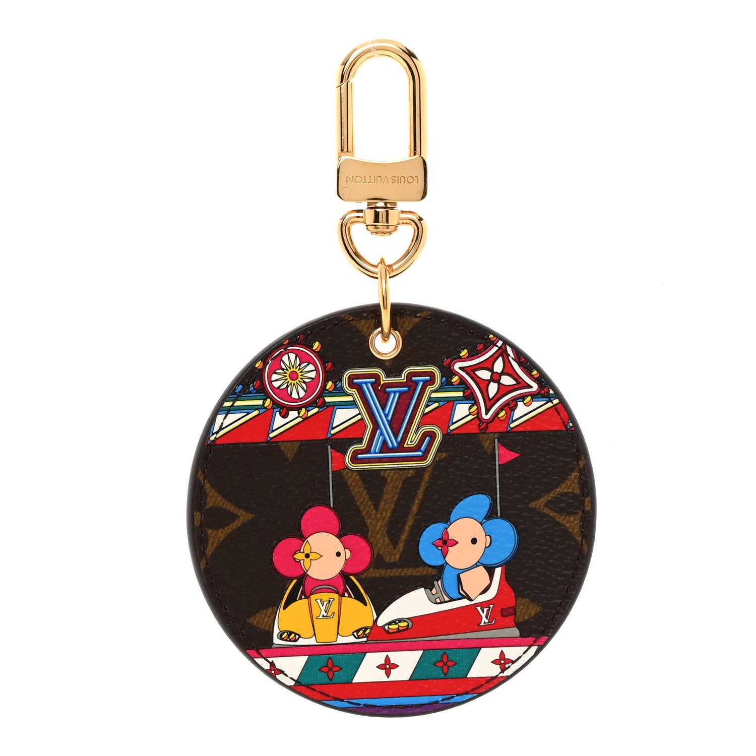 Louis Vuitton Monogram 2020 Christmas Animation Bumper Cars Bag Charm Key Ring Coquelicot 1 of 5