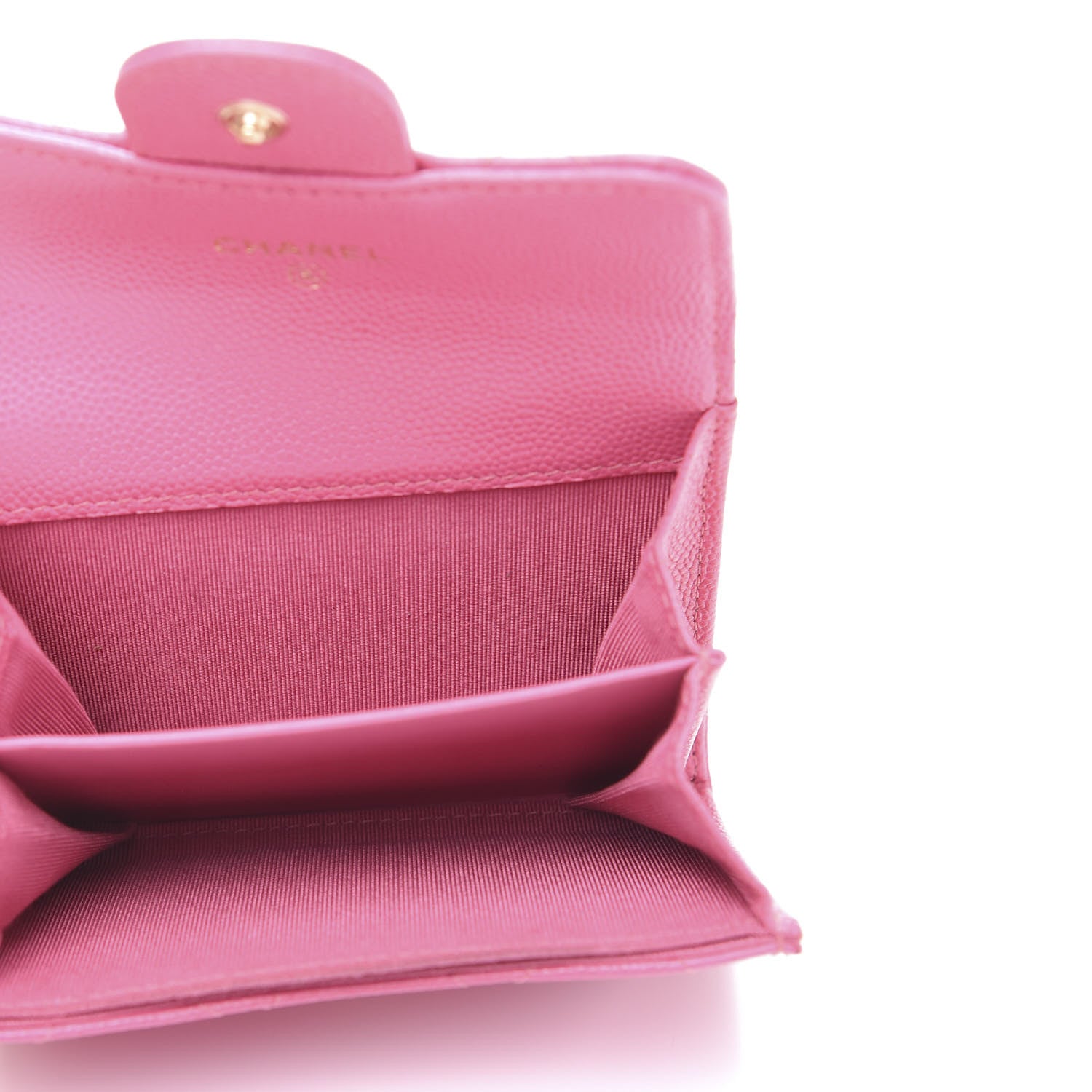 Chanel Iridescent Caviar Quilted Flap Card Holder Wallet Pink 3 of 9