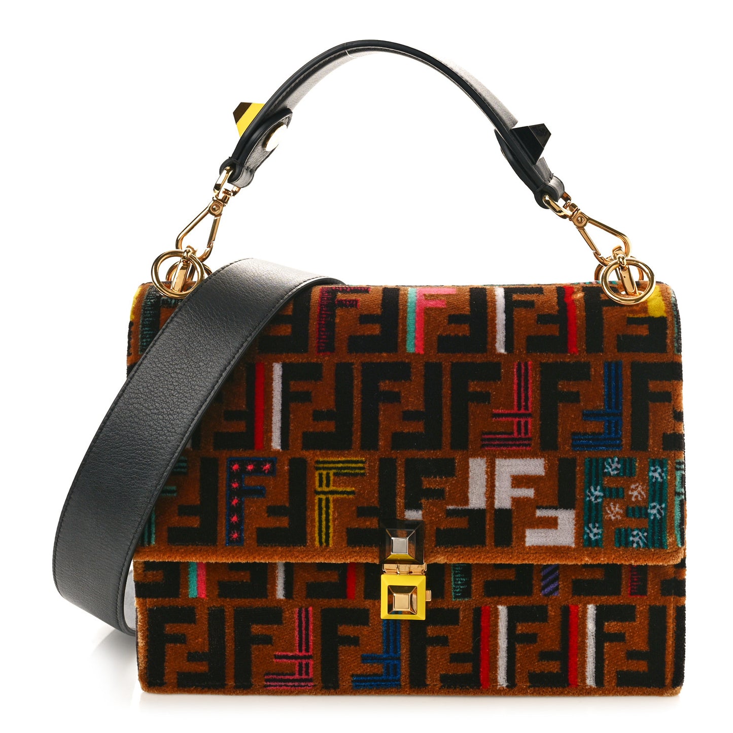 Velvet Vitello Dolce Fun Fair Kan I Shoulder Bag Tobacco Multicolor Black