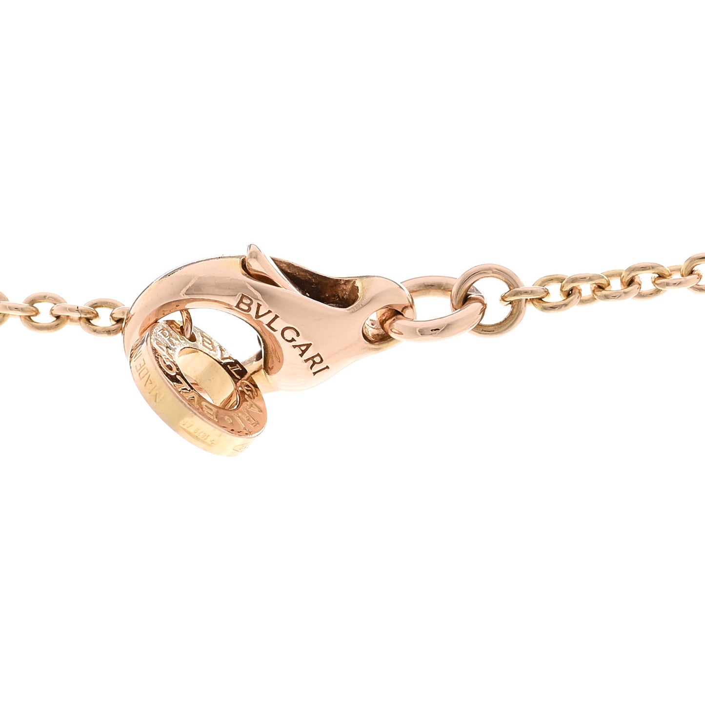 18K Rose Gold White Ceramic Diamond B.Zero1 Pendant Necklace