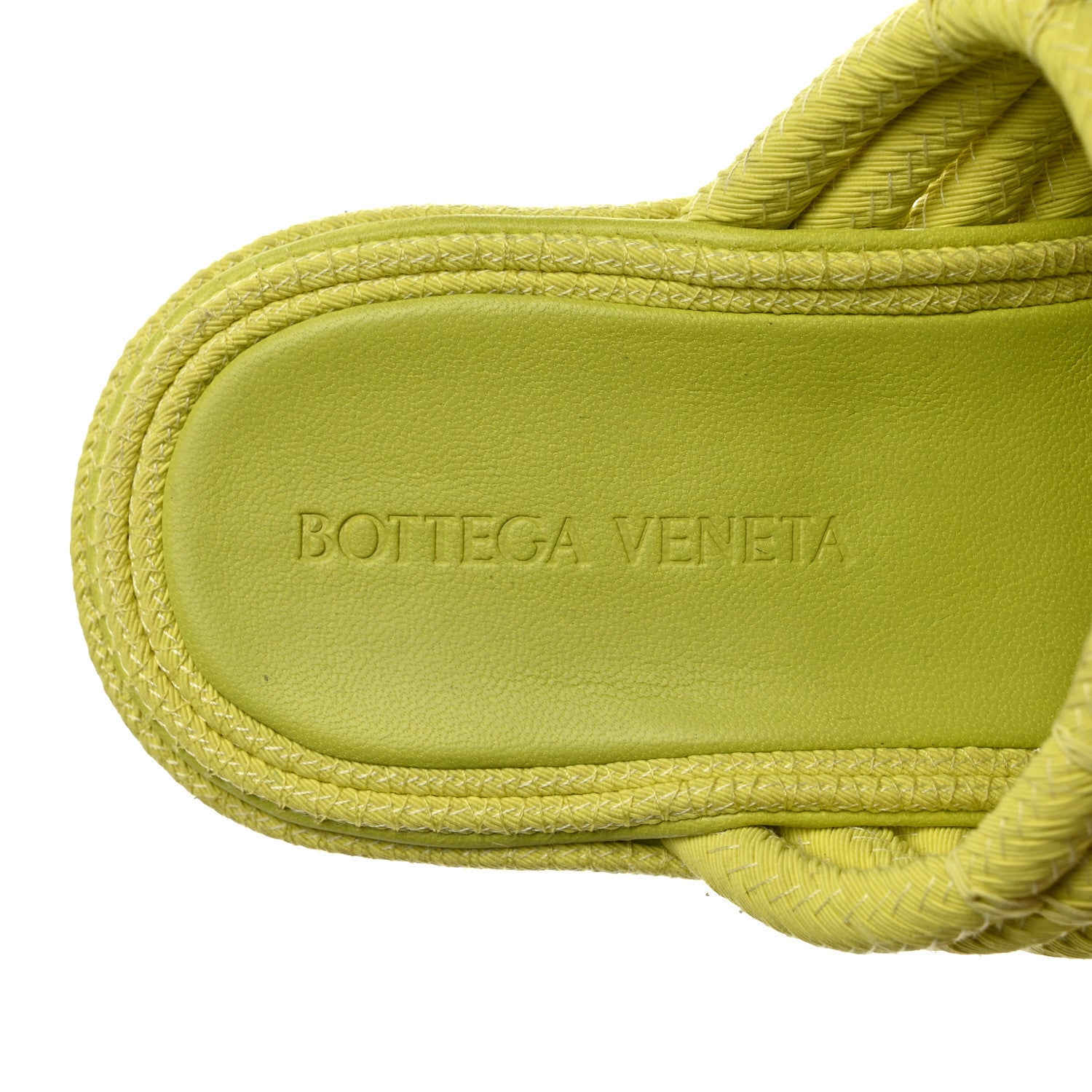 Bottega Veneta String Knit Slide Platform Wedge Sandals 37.5 Yellow 7 of 7