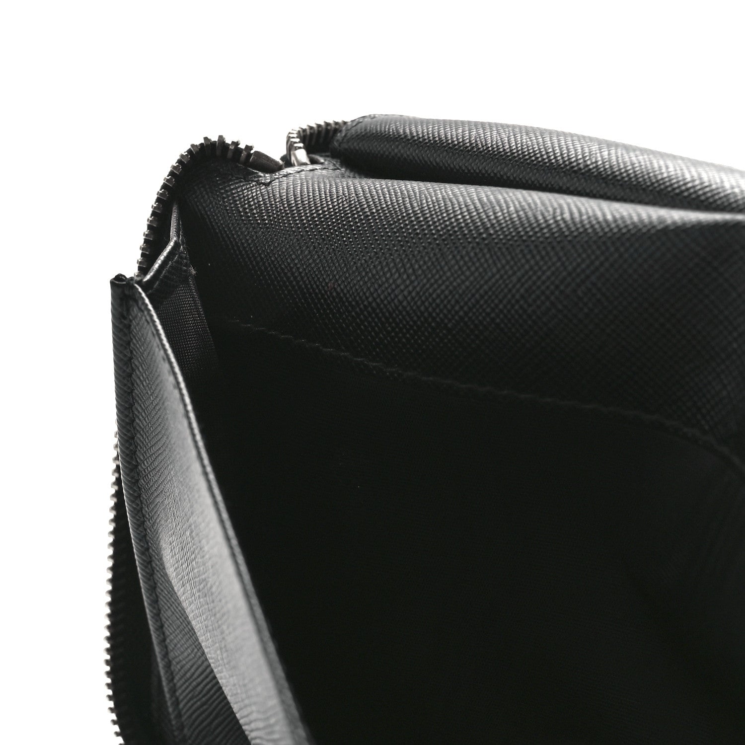 Prada Saffiano Large Zip Around Travel Wallet Black 13 of 13