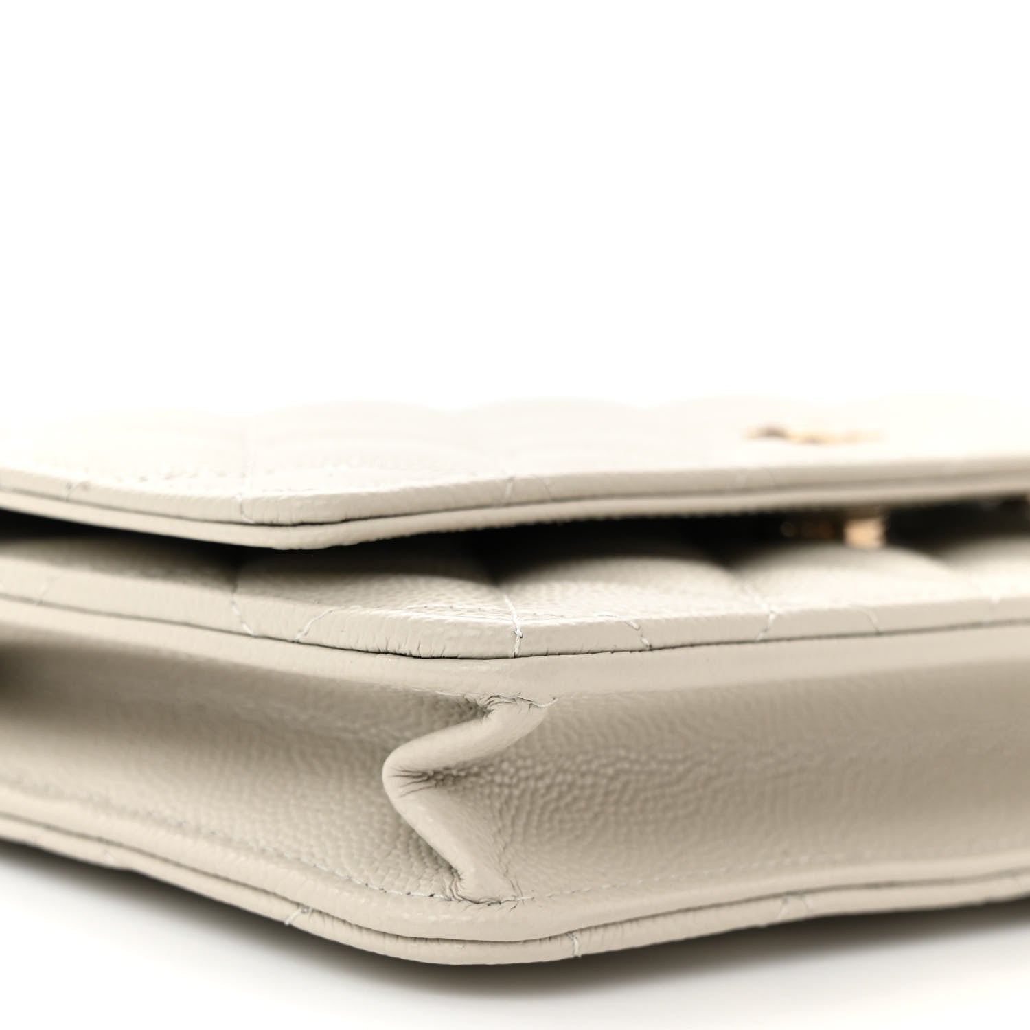 Chanel Caviar Quilted Wallet On Chain WOC Light Gray 10 of 12