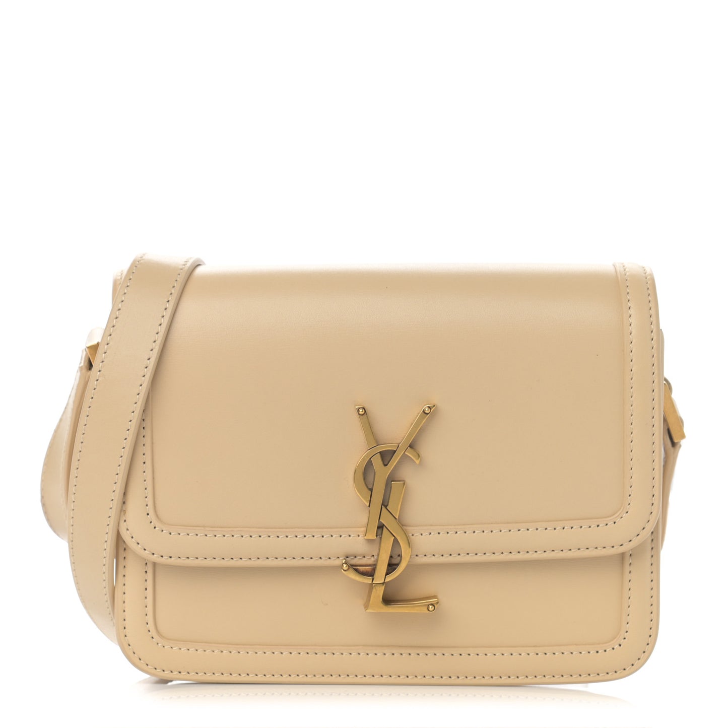 Smooth Calfskin Small Solferino Satchel Ivory Natural