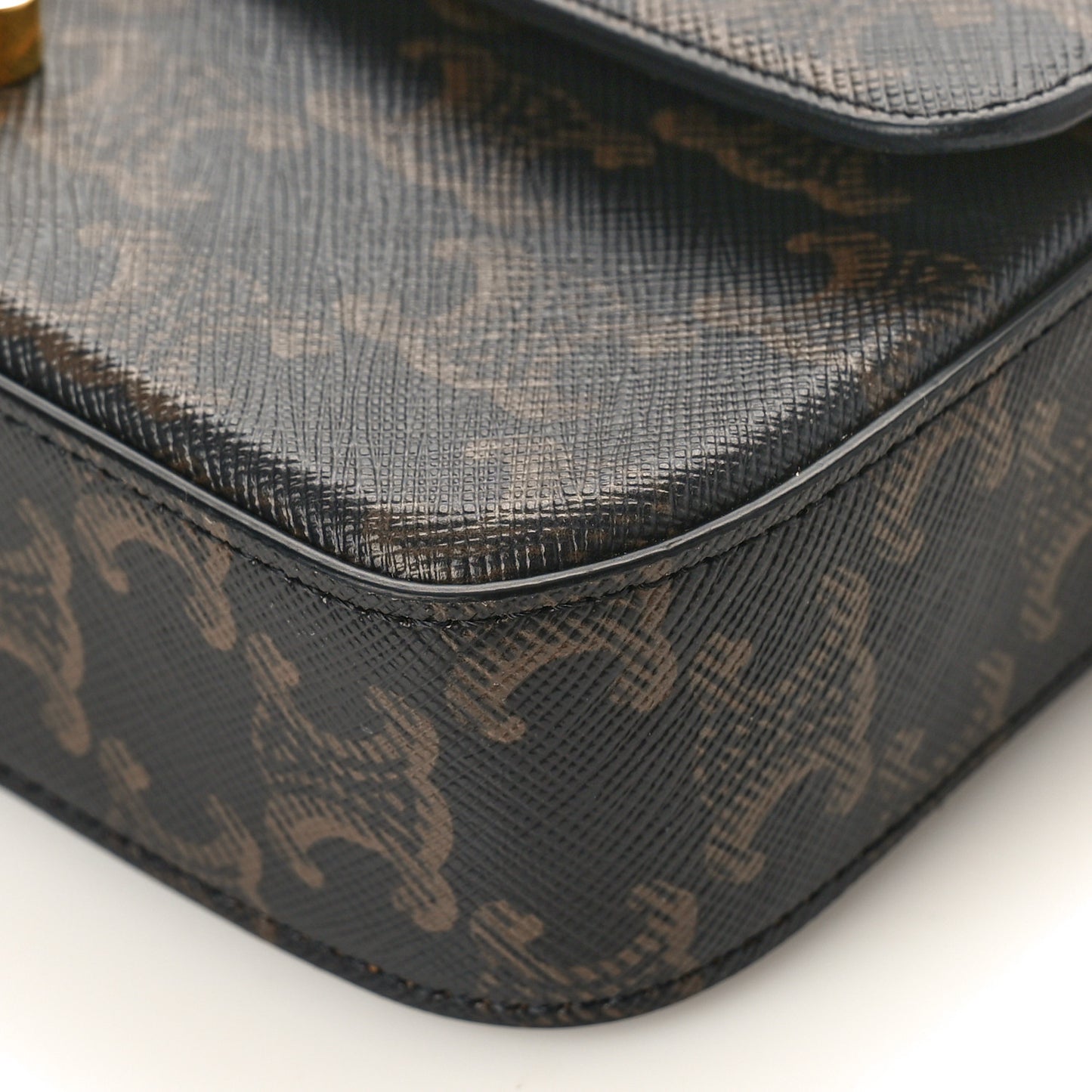 Canvas Calfskin Triomphe Shoulder Bag Tan