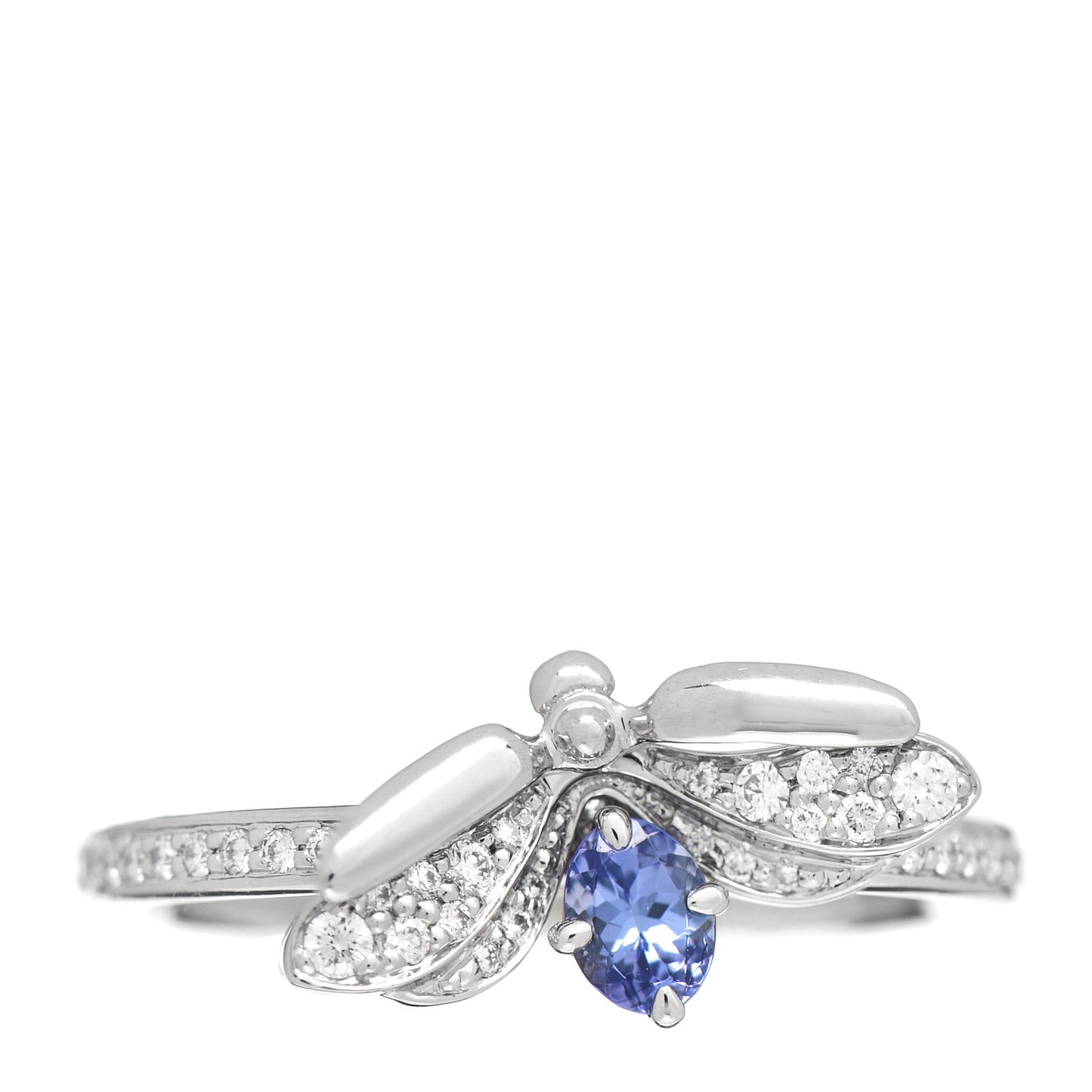 Platinum Diamond Tanzanite Paper Flowers Firefly Ring 52 6