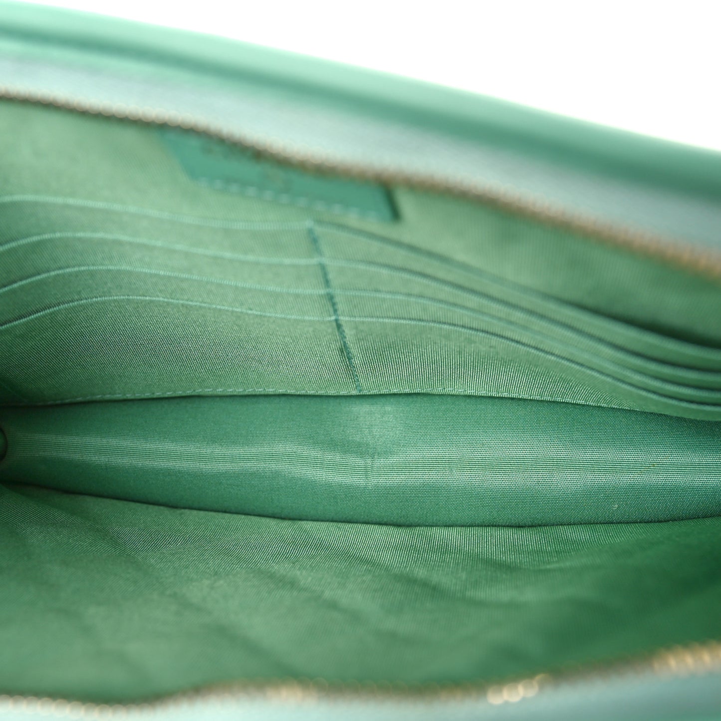 Tweed Lambskin PVC Quilted Wristlet Pouch Green