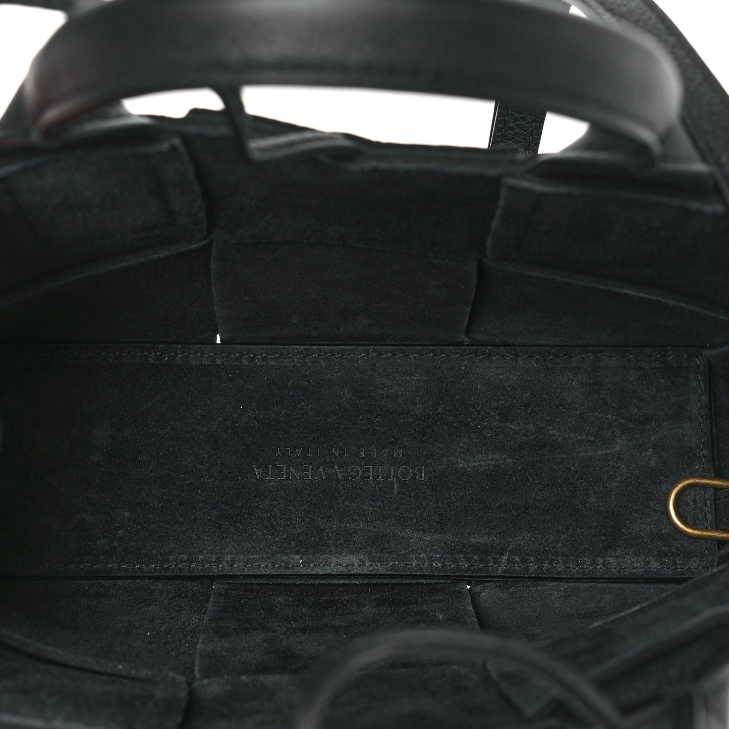 Grained Calfskin Intrecciato Candy Arco Tote Black