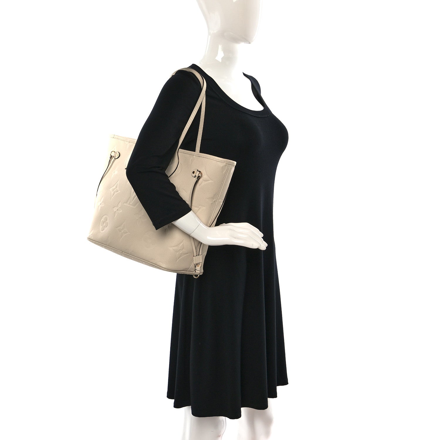 Louis Vuitton Empreinte Monogram Giant Neverfull MM Cream 2 of 10