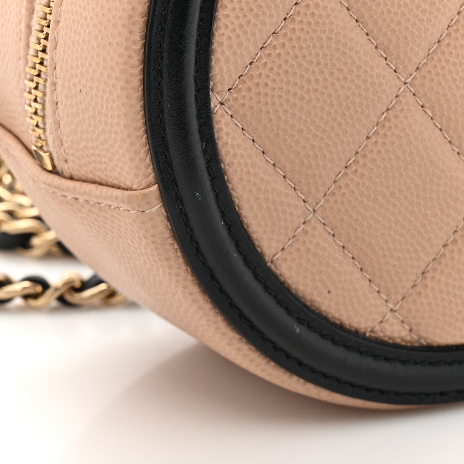 Chanel Caviar Quilted Round Filigree Crossbody Beige Black 13 of 13