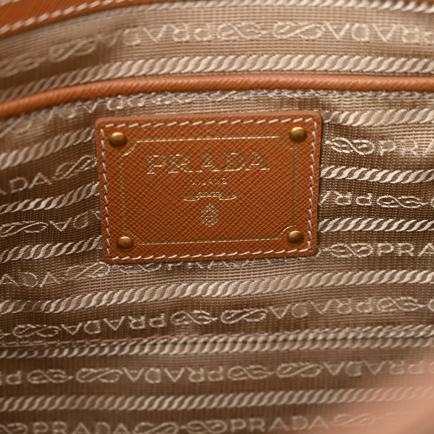 Prada Saffiano Flap Tote Caramel 6 of 9