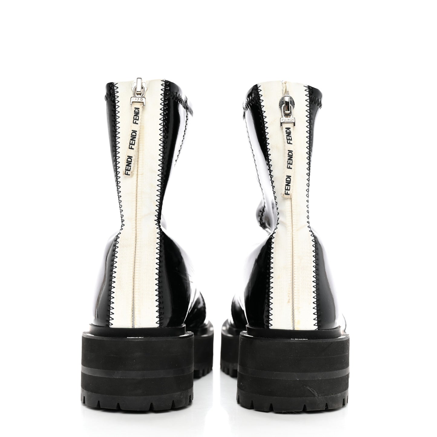 Patent Neoprene Combat Boots 38.5 Black