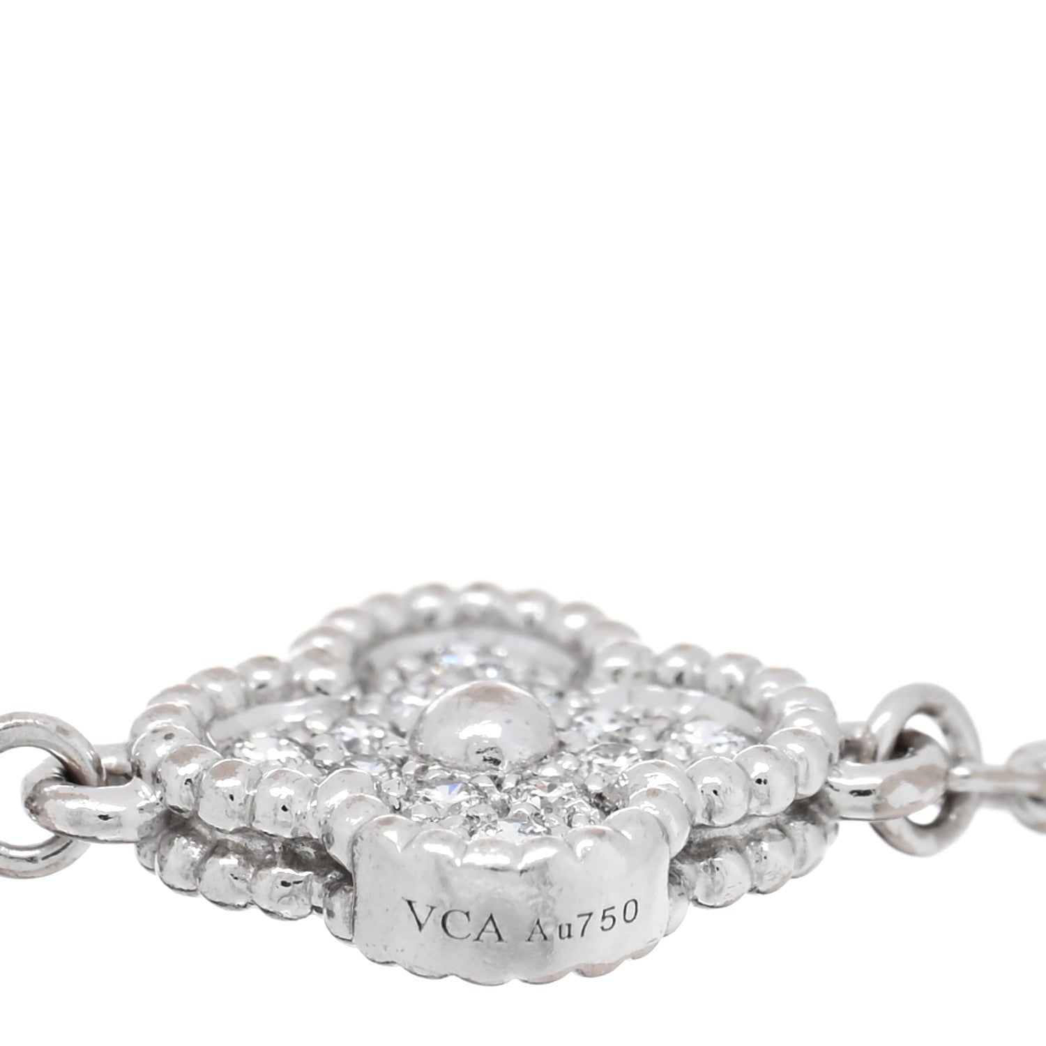Van Cleef & Arpels 18K White Gold Diamond 6 Motifs Sweet Alhambra Bracelet 3 of 4
