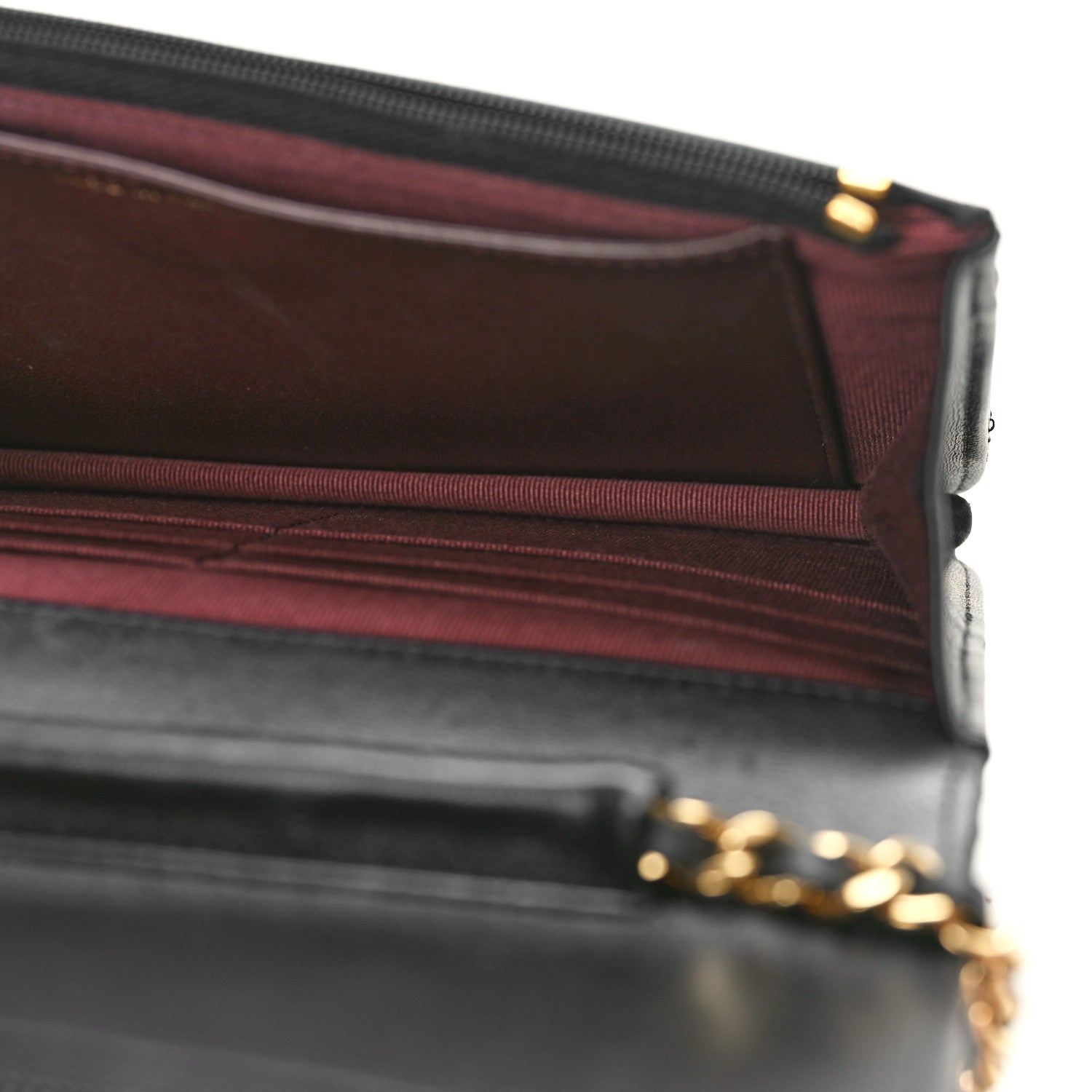 Chanel Lambskin Quilted Wallet On Chain WOC Black 5 of 10