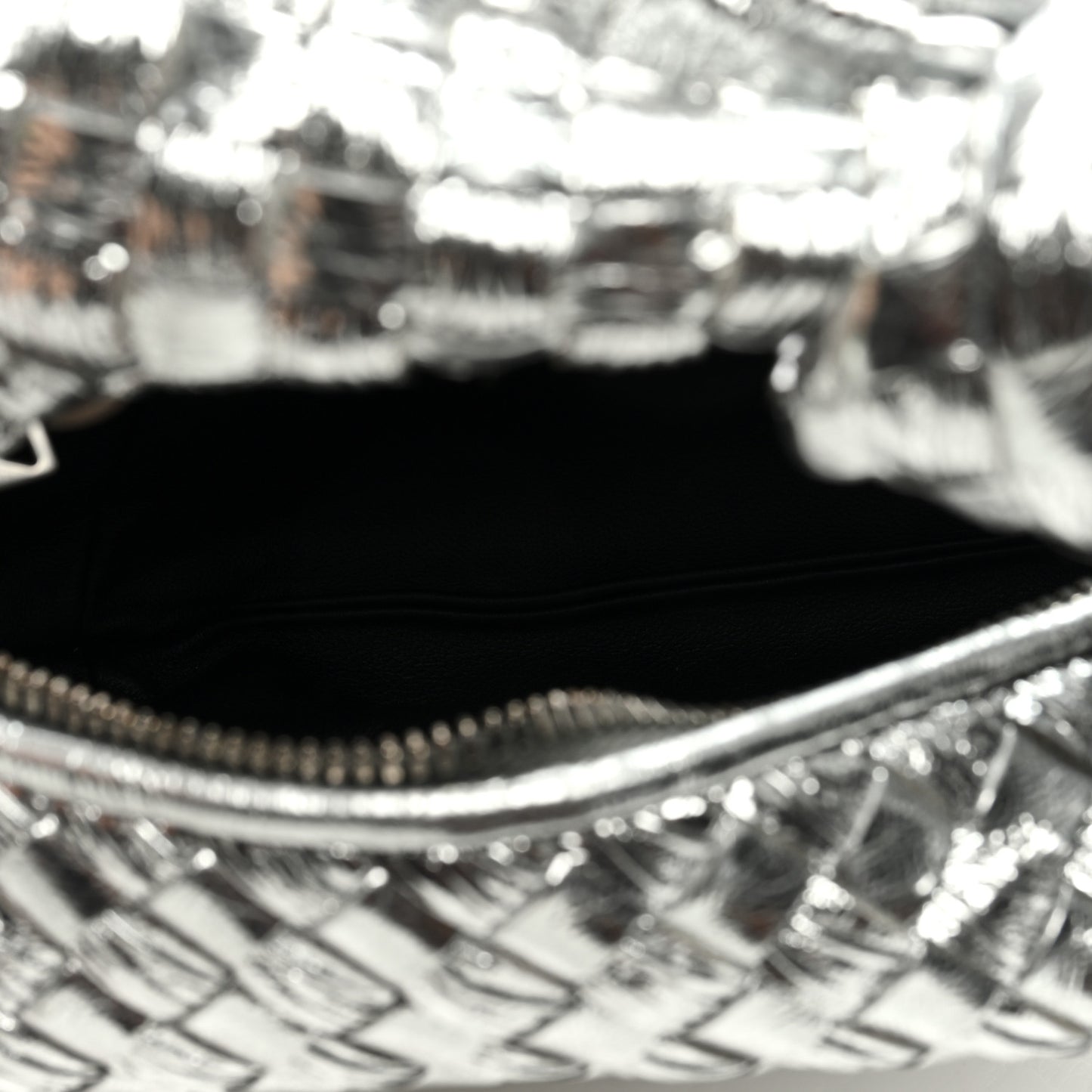 Metallic Nappa Intrecciato Mini Jodie Silver