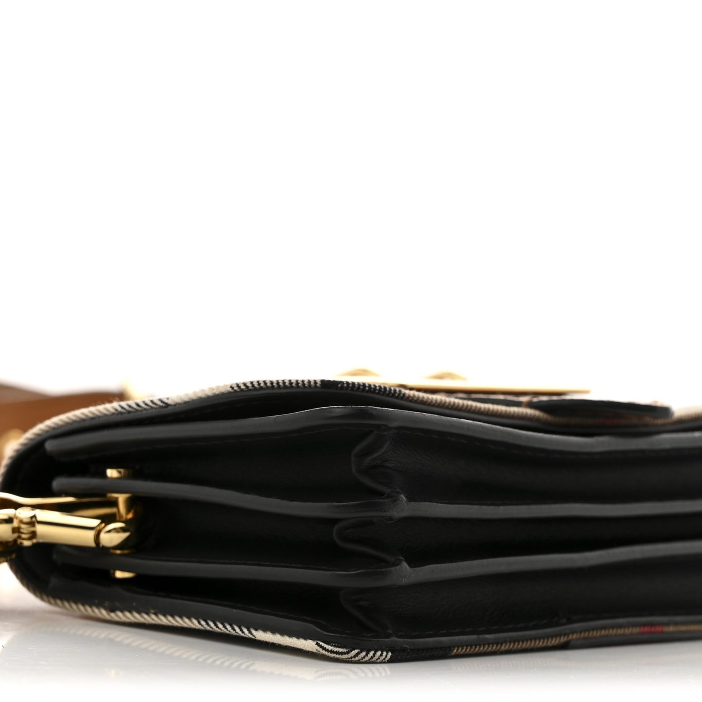 House Check Bridle Calfskin Small Madison Buckle Bag Tan