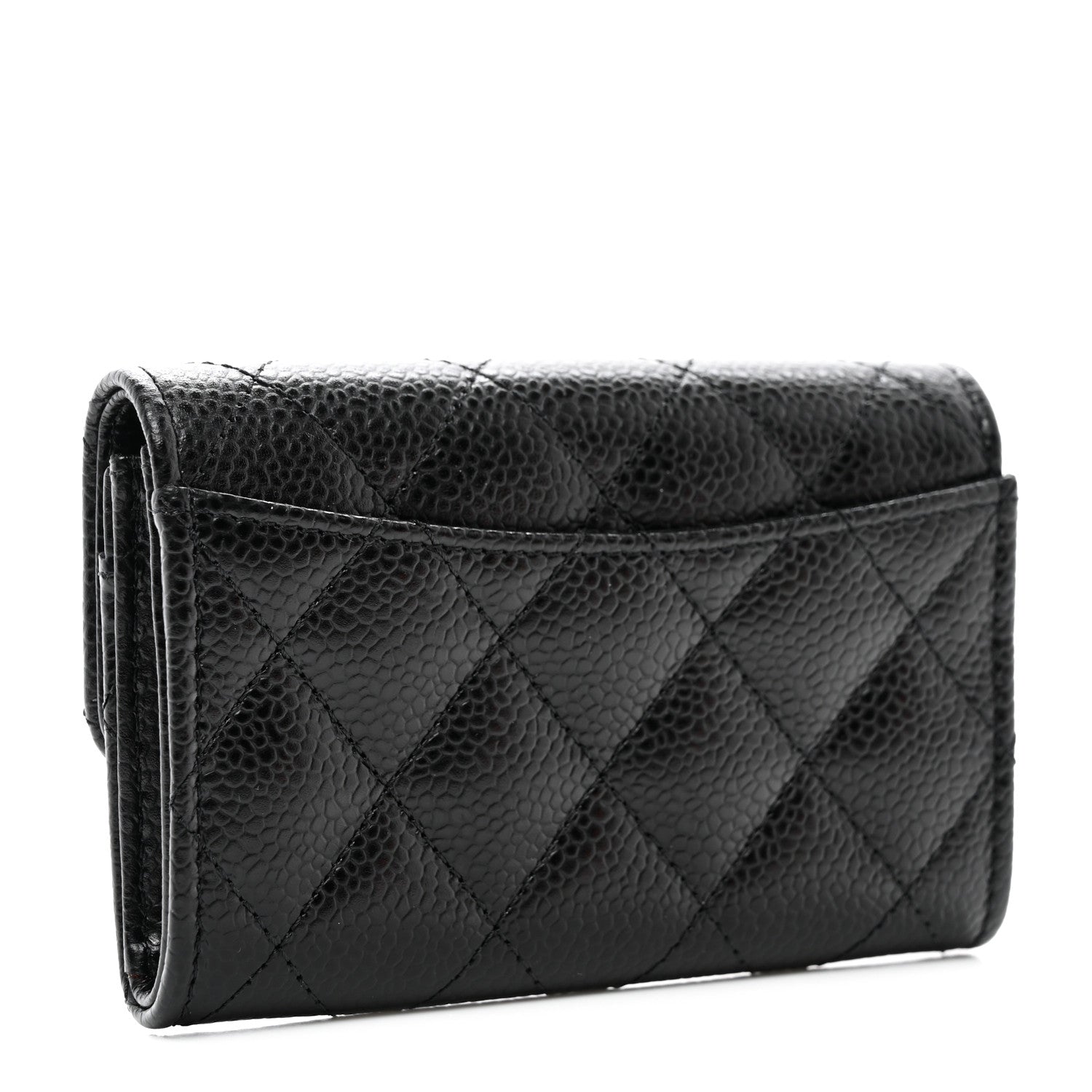 Chanel Caviar Quilted Flap Card Holder Wallet Black 3 of 9