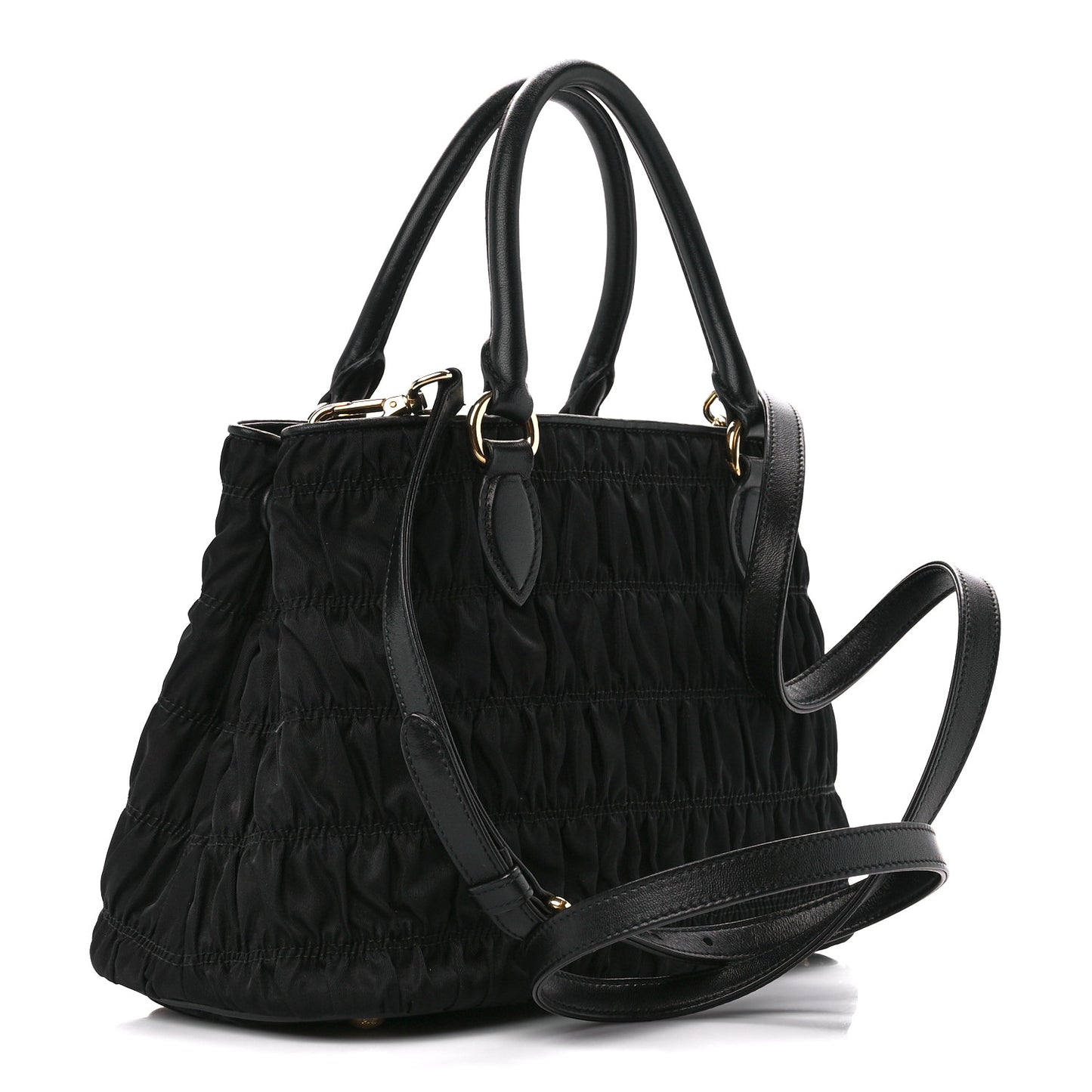 Tessuto Nylon Gaufre Small Tote Black