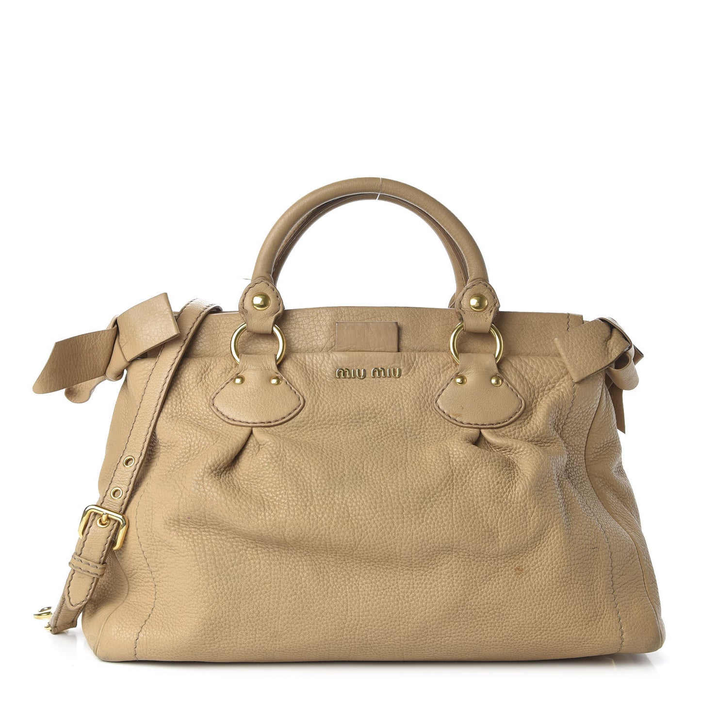 Vitello Large Bow Tote Beige