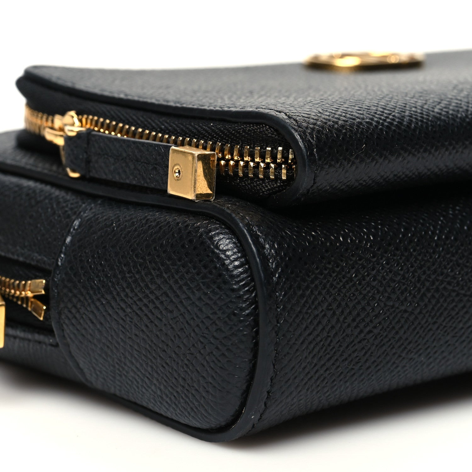 Christian Dior Grained Calfskin Caro Double Pouch Black 8 of 9