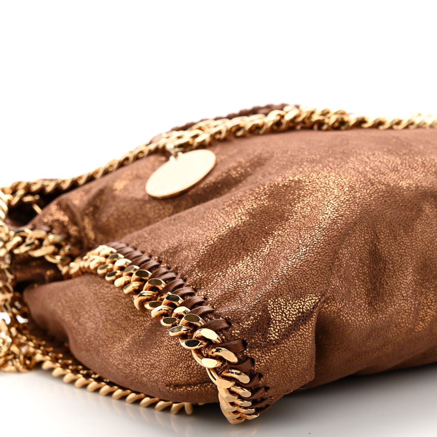 Metallic Shaggy Deer Small Falabella Tote Bronze