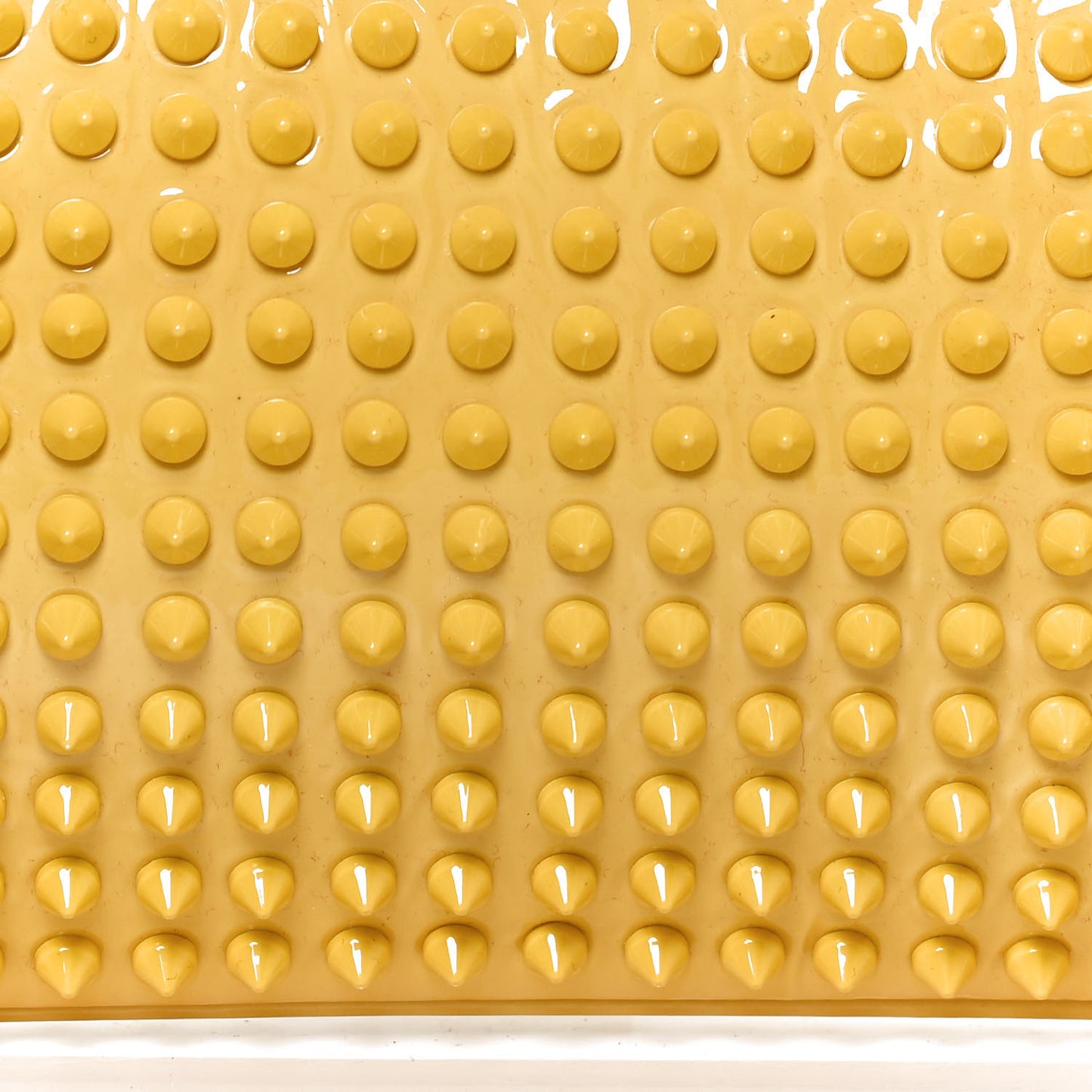 Patent Calfskin Studded Loubiposh Chain Clutch Yellow