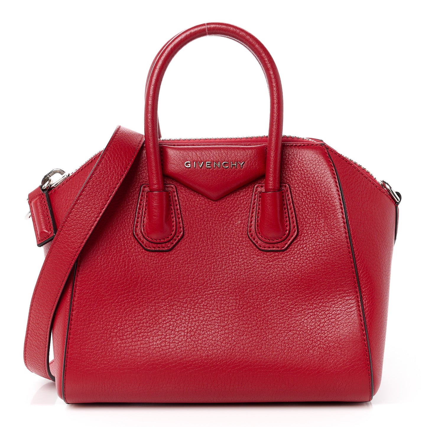 Sugar Goatskin Mini Antigona Bright Red