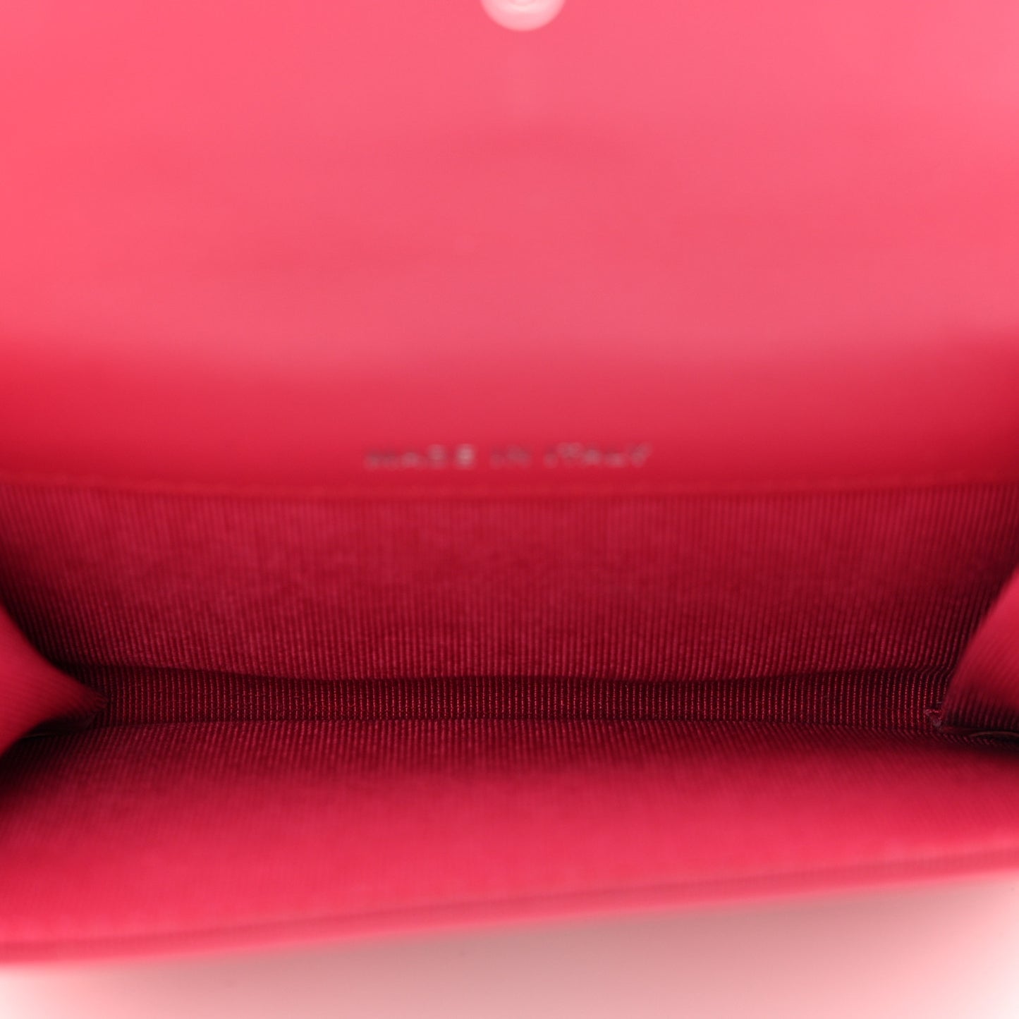 Patent Quilted Double Stitched Flap Card Holder Dark Pink